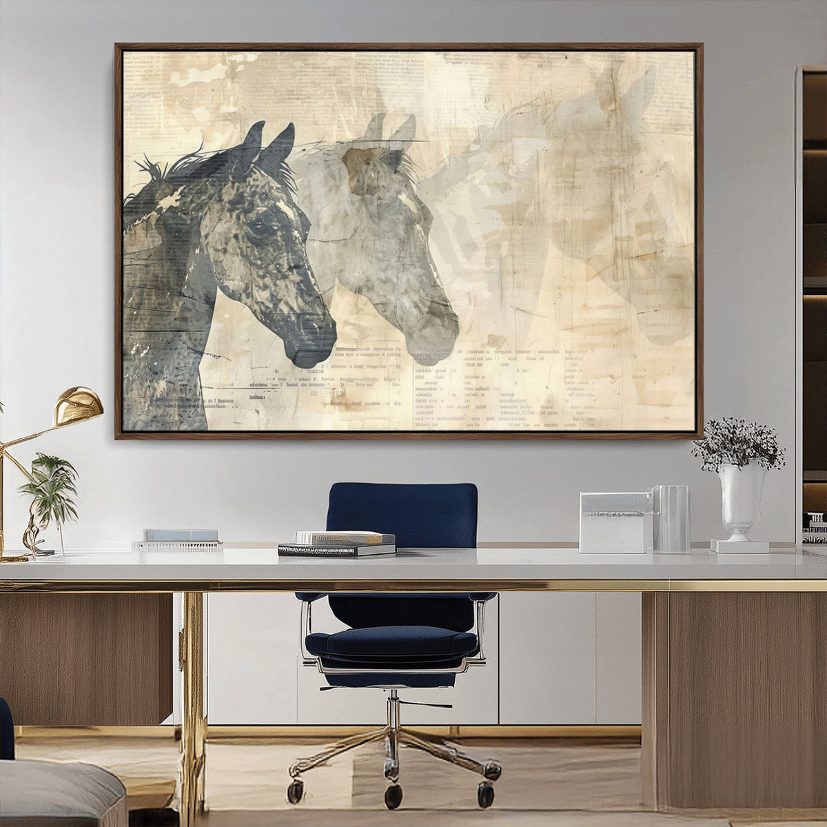 Abstract Horse Canvas Print | Modern Farmhouse Wall Art |