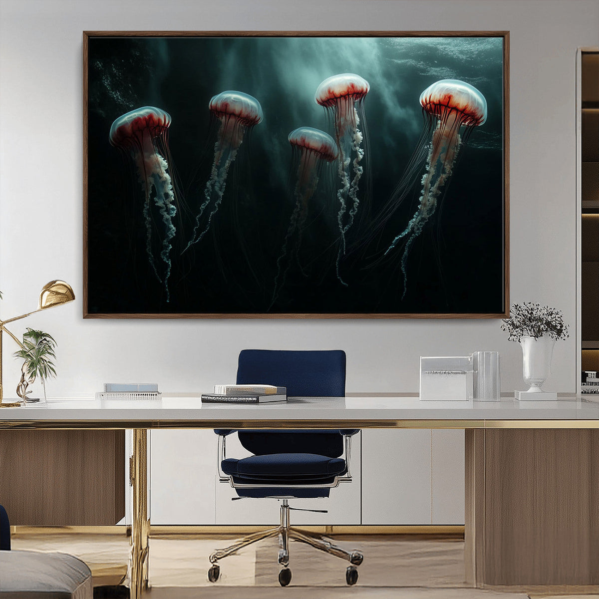 Abstract Jellyfish Wall Art Canvas Print