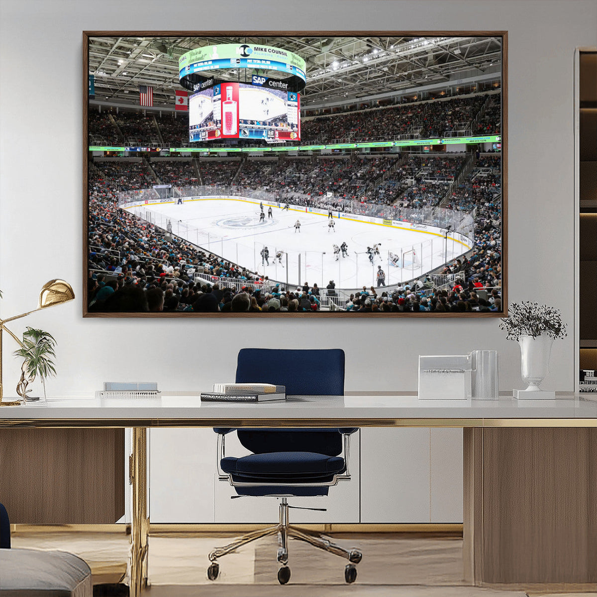 Sharks Arena Blackhawks Sharks Ice Hockey Stadium Wall Art