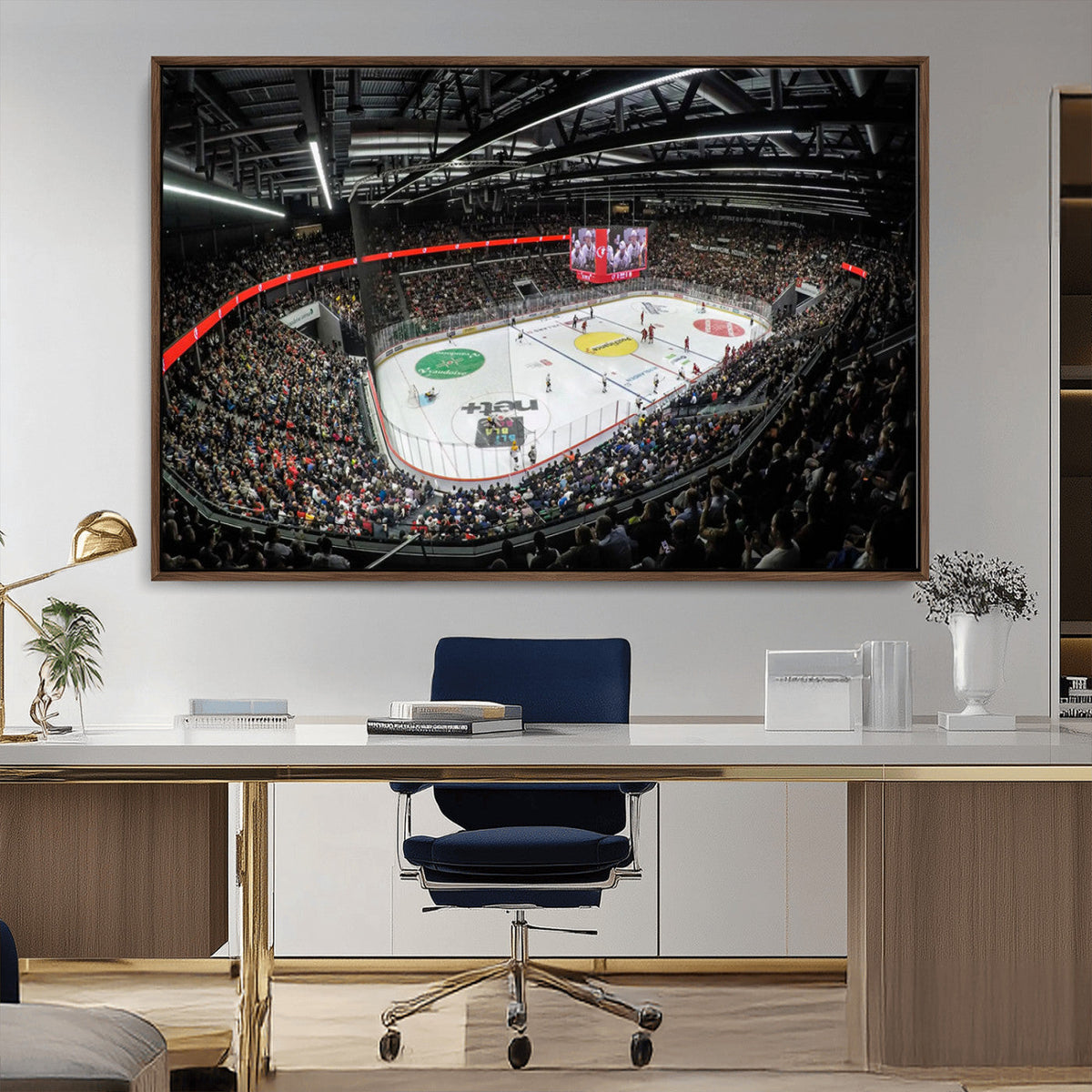 Vaudoise Lausanne Ice Hockey Arena Stadium Wall Art Canvas,