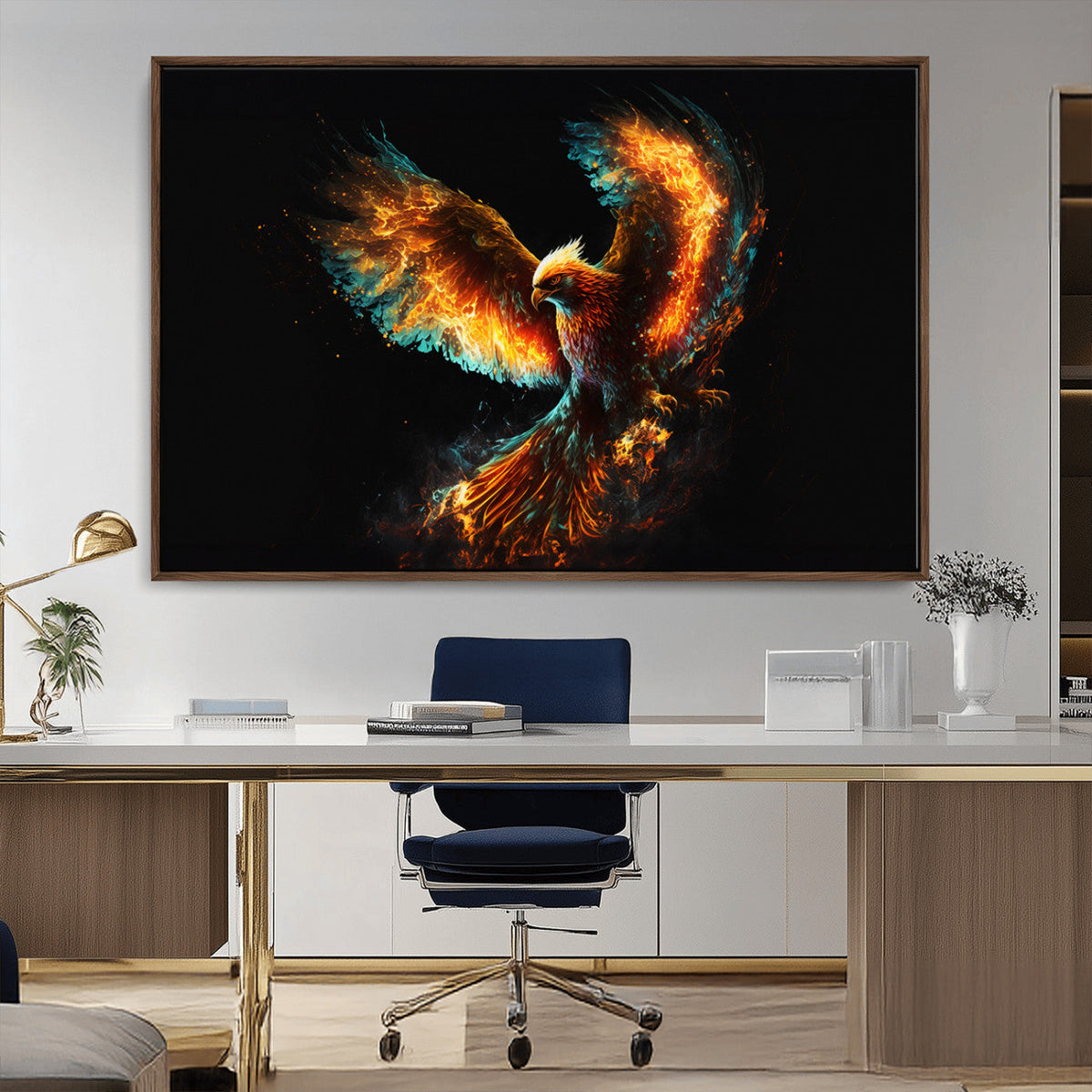 Fiery Phoenix Canvas Print | Ready to Hang Wall Art | Bold