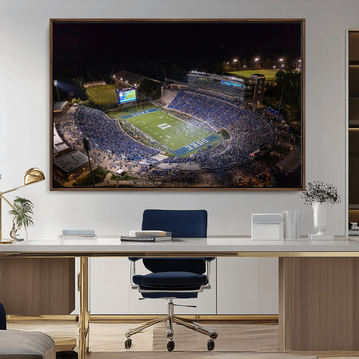 Duke University Blue Devils Football Print Canvas - Durham