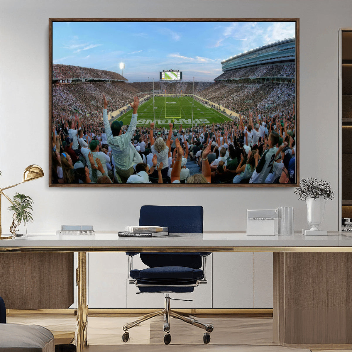 Michigan State Spartans Football Team Art Print - East