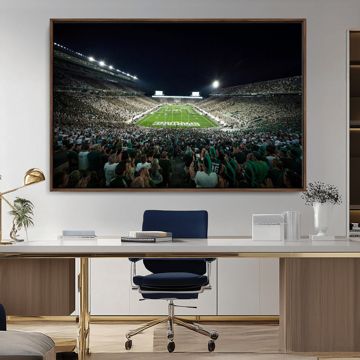 Framed Michigan State Spartans Football Team Print - East