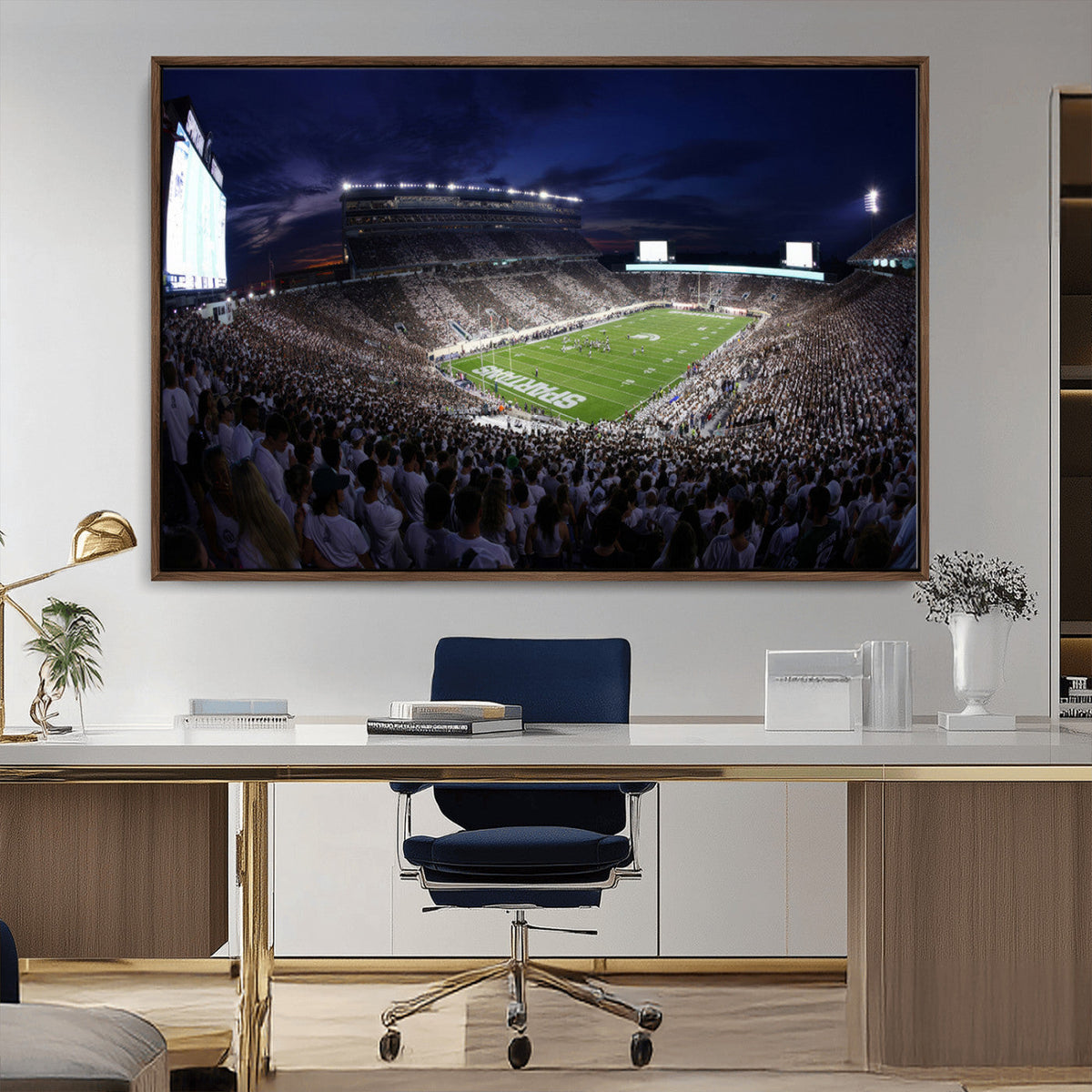 Michigan State Spartans Canvas, Framed Football Team Print -
