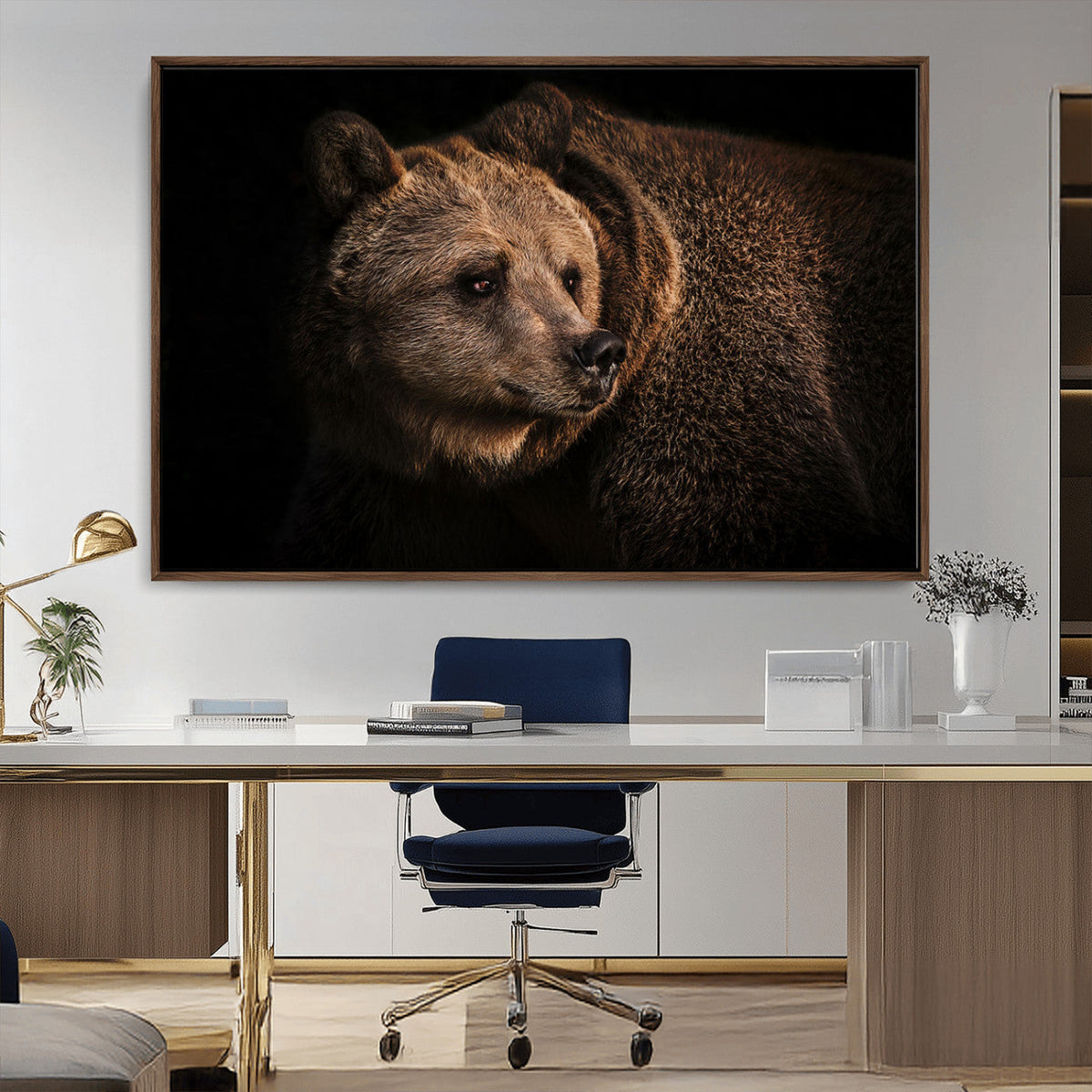 Wild Grizzly 399 Bear Canvas Wall Art Print, Bear Animal