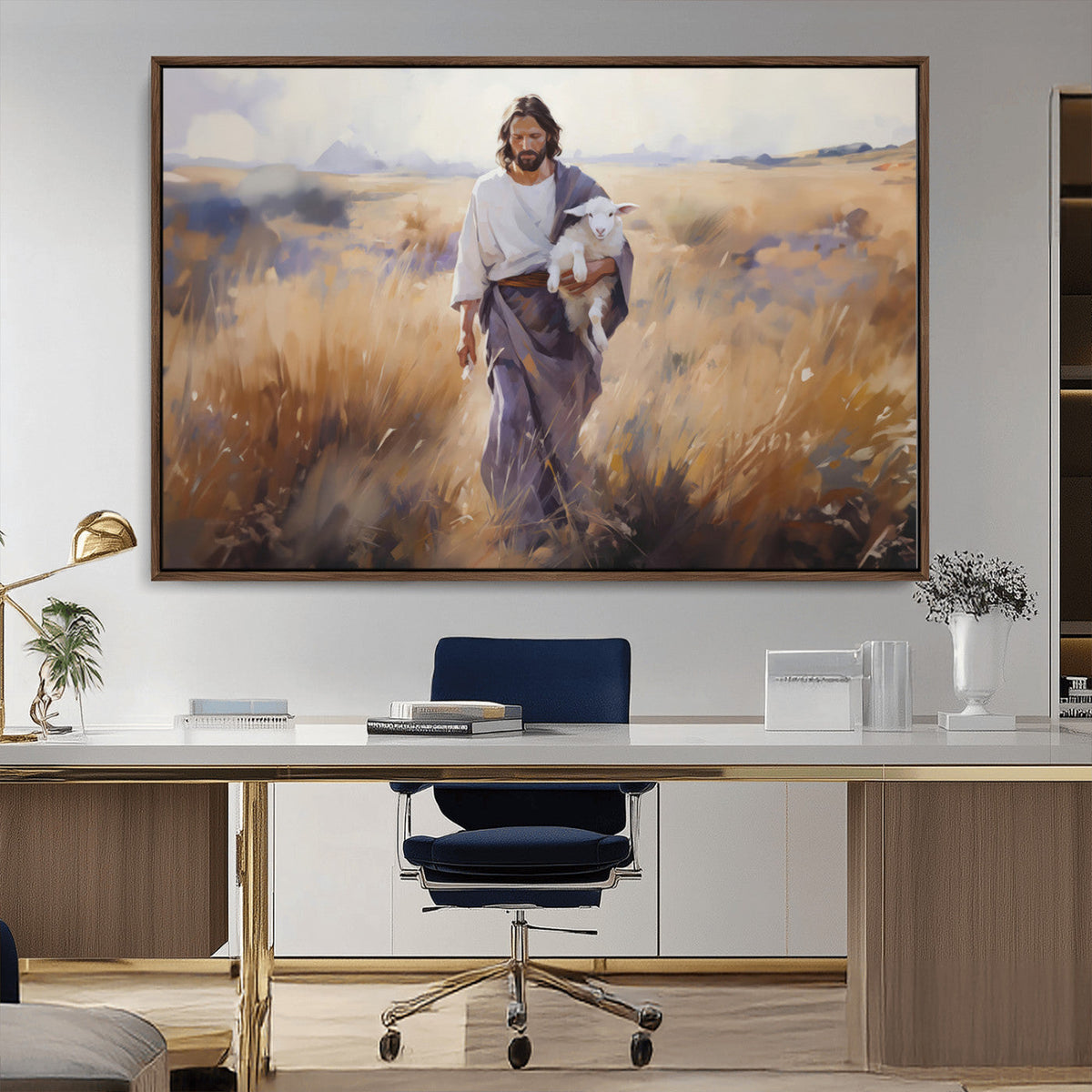 Jesus the Good Shepherd Wall Art Canvas Print - Lost Lamb