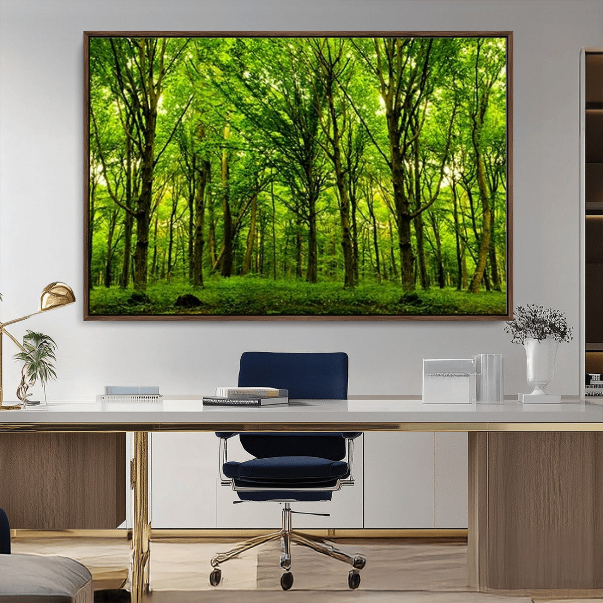 Lush Green Forest Canvas Print | 3-Panel Forest Wall Art |