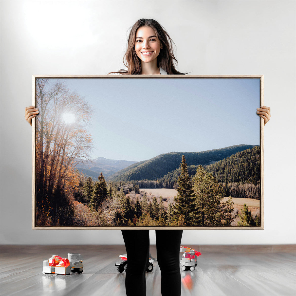Rustic Landscape Wall Art Canvas Print – Serene Valley Scene