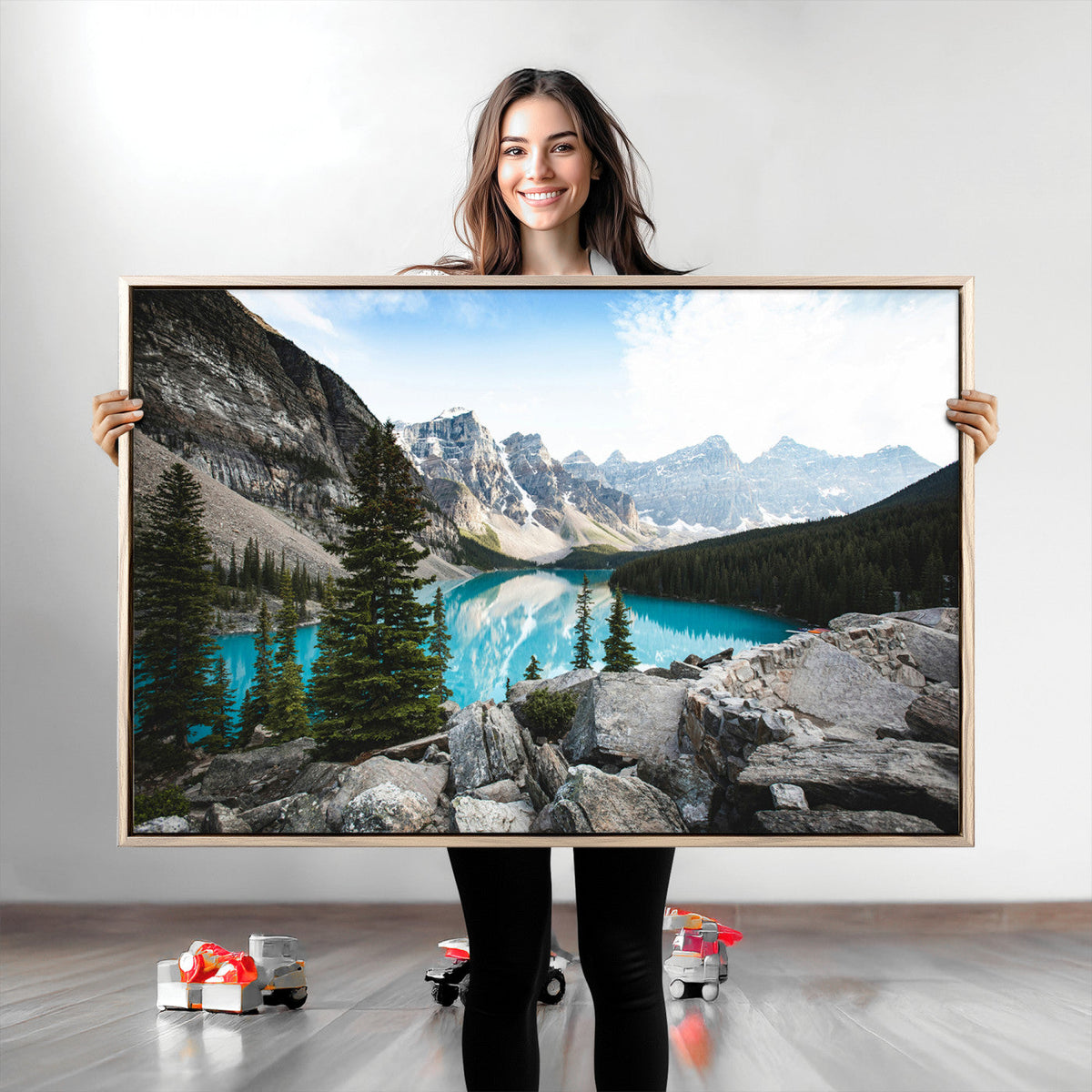 Canadian Rockies Wall Art Canvas Print – Framed Mountain