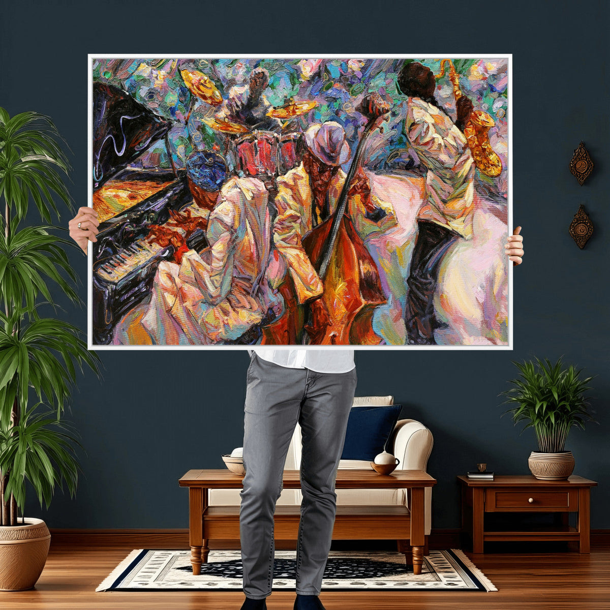 African American Jazz Art Music Abstract Wall Art Painting