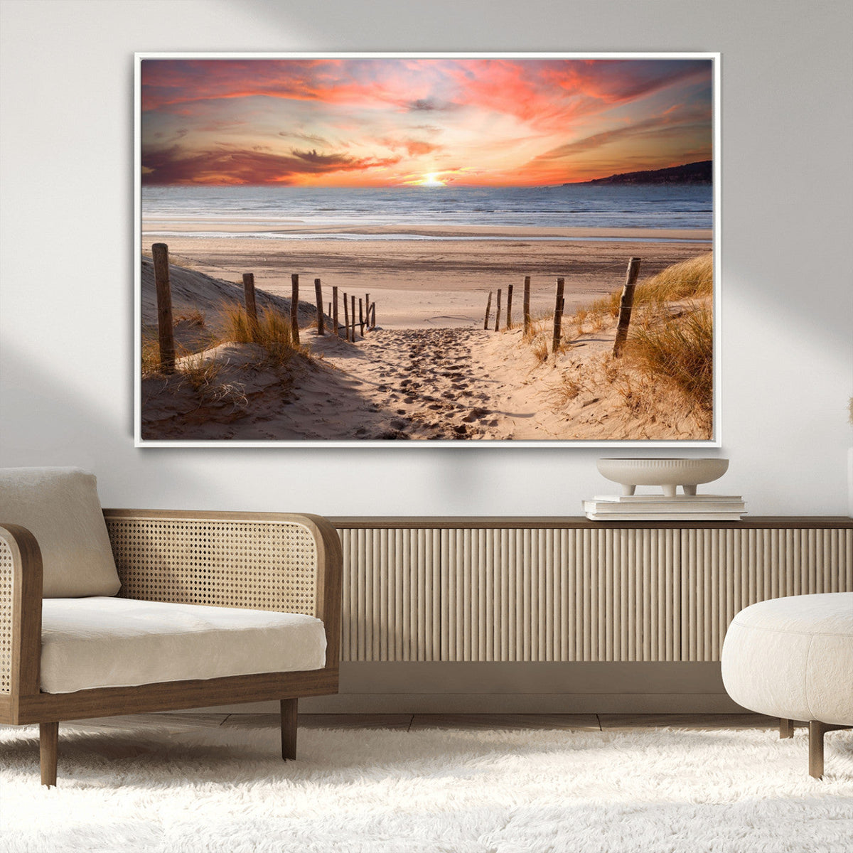 Sunset on the Sea Wall Art Canvas Print