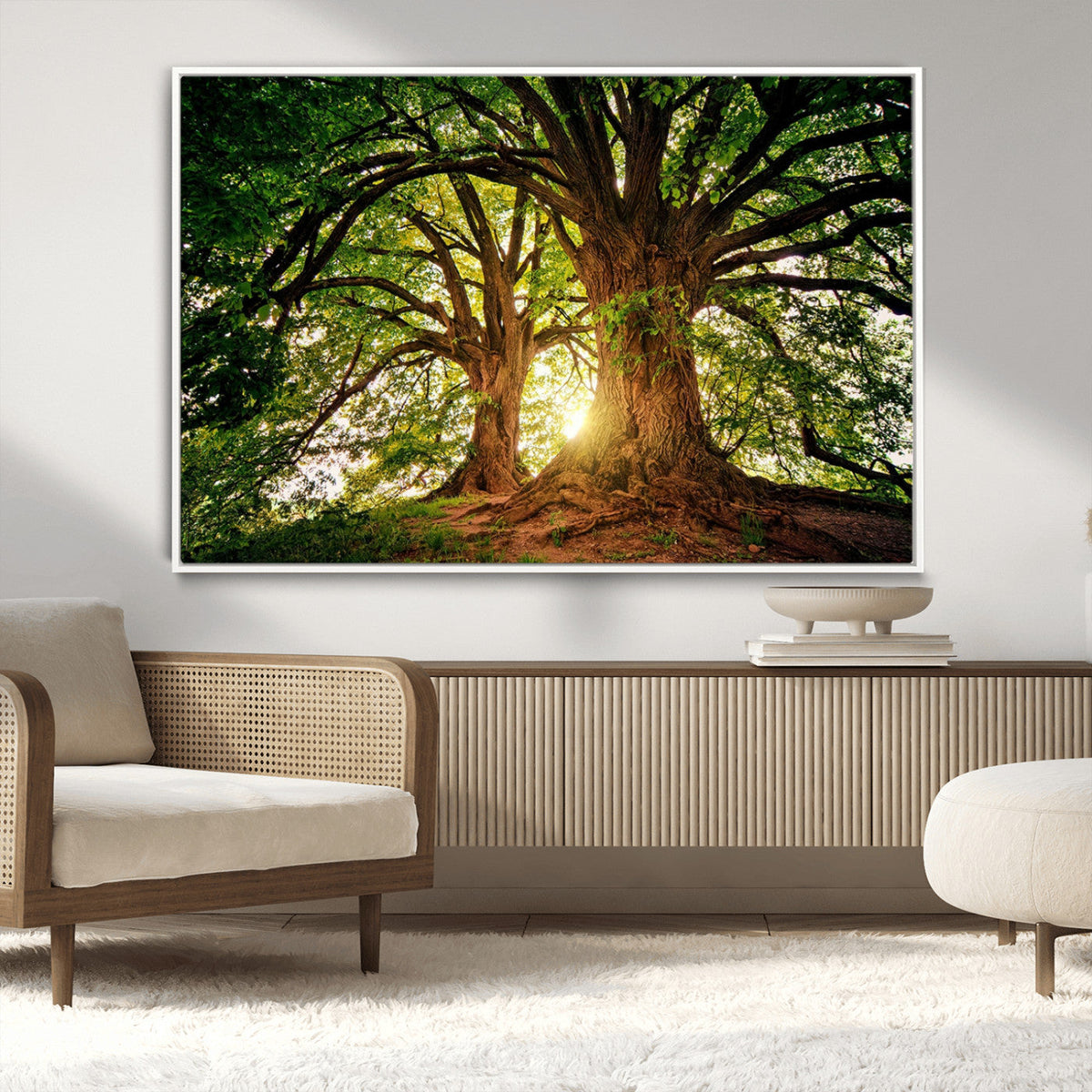 Majestic Ancient Tree Wall Art, NatureCanvas Print, Woodland