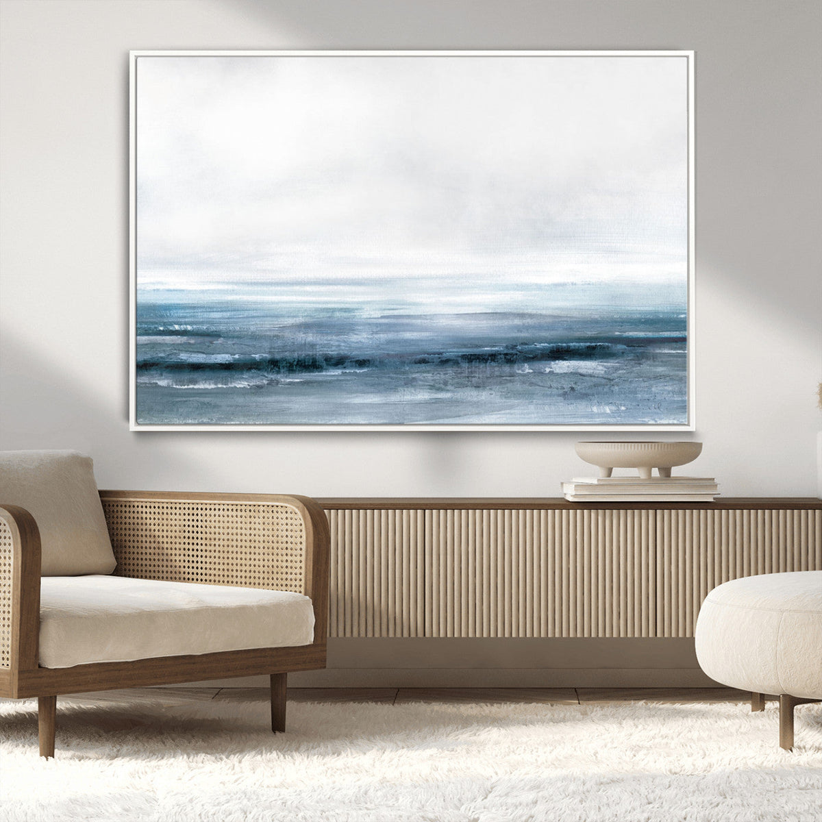 Blue Ocean Abstract Artwork Wall Art Canvas Print