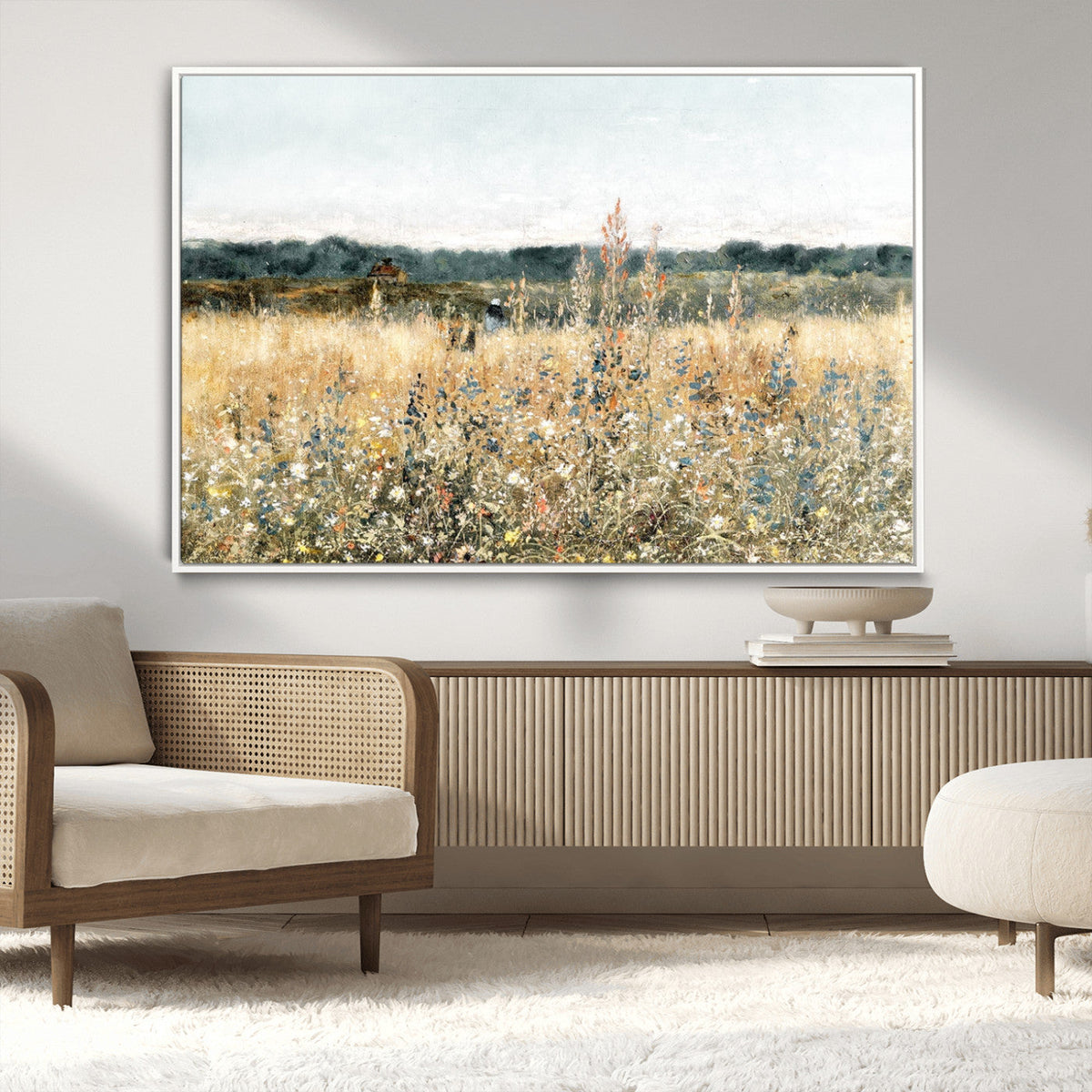 Wildflower Field Wall Art Canvas | Nature-Inspired Landscape