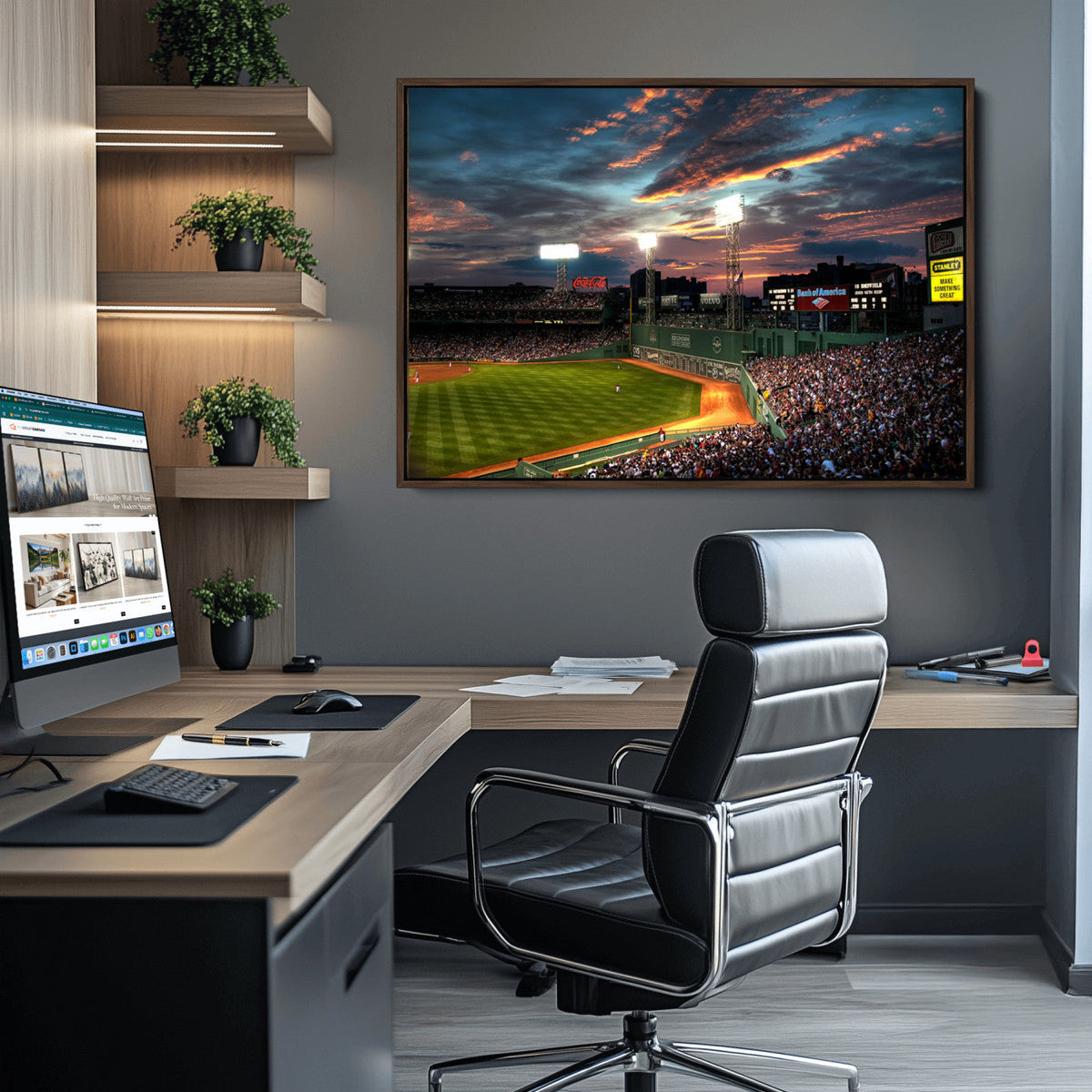 Fenway Park Wall Art Canvas Print | Large Baseball Stadium