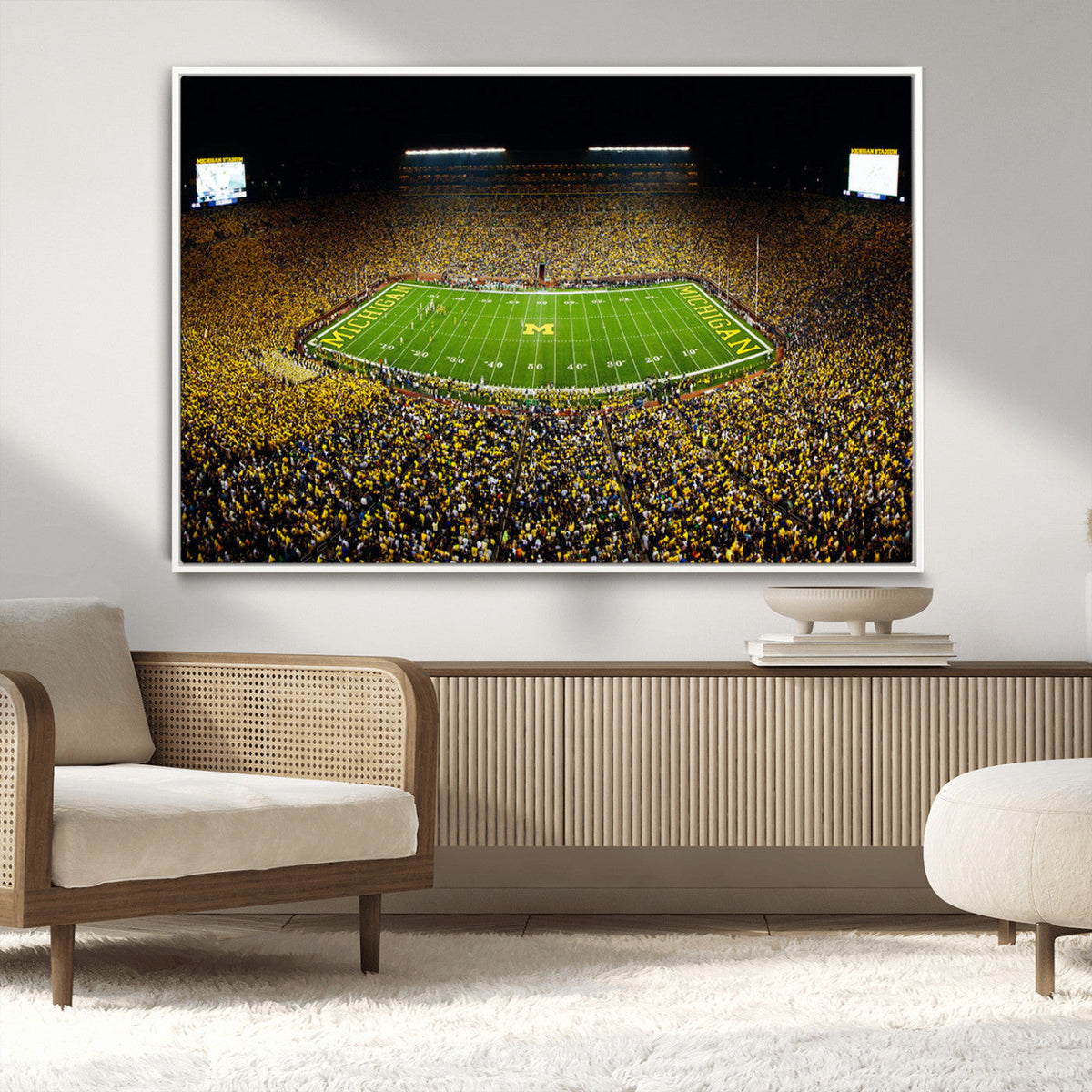 Stadium in Michigan Wall Art Canvas Print, Framed American