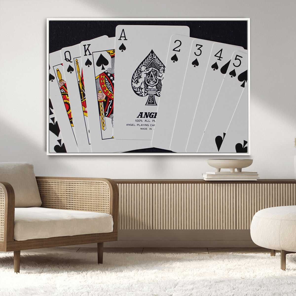 Poker Wall Art - Playing Cards Canvas Wall Art Print - Ace