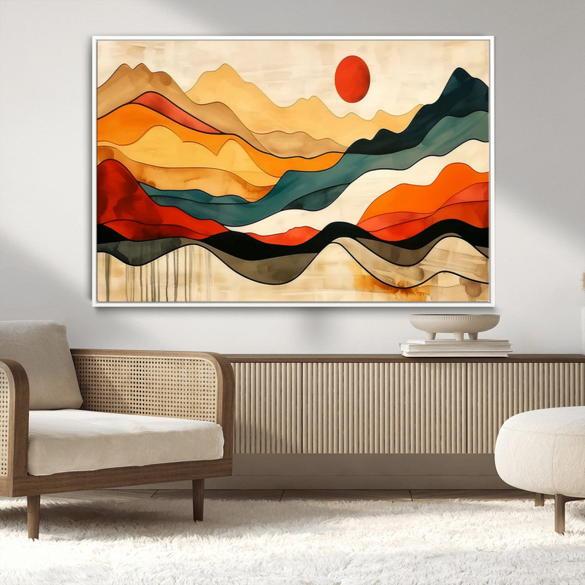Mid Century Wall Art Print - Abstract Woodland Print -
