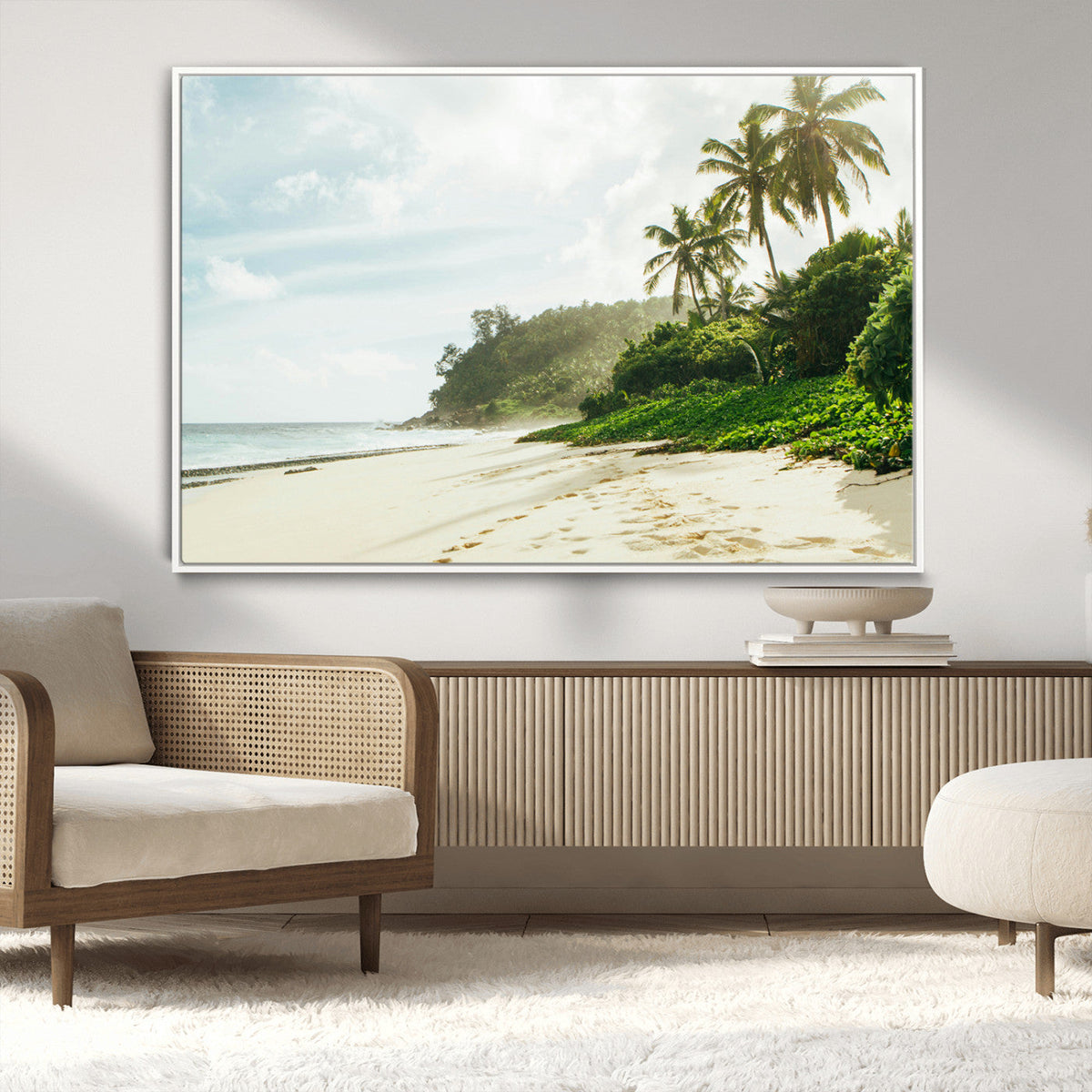 Relaxing Beach Wall Art Canvas Print – Framed Ocean View Art