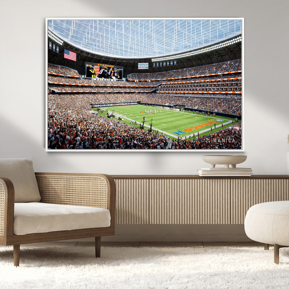 Chicago Bears Soldiers Field Wall Art Canvas Print – Framed