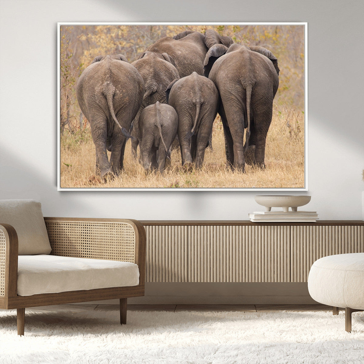 Wild Elephant Wall Art Canvas Print