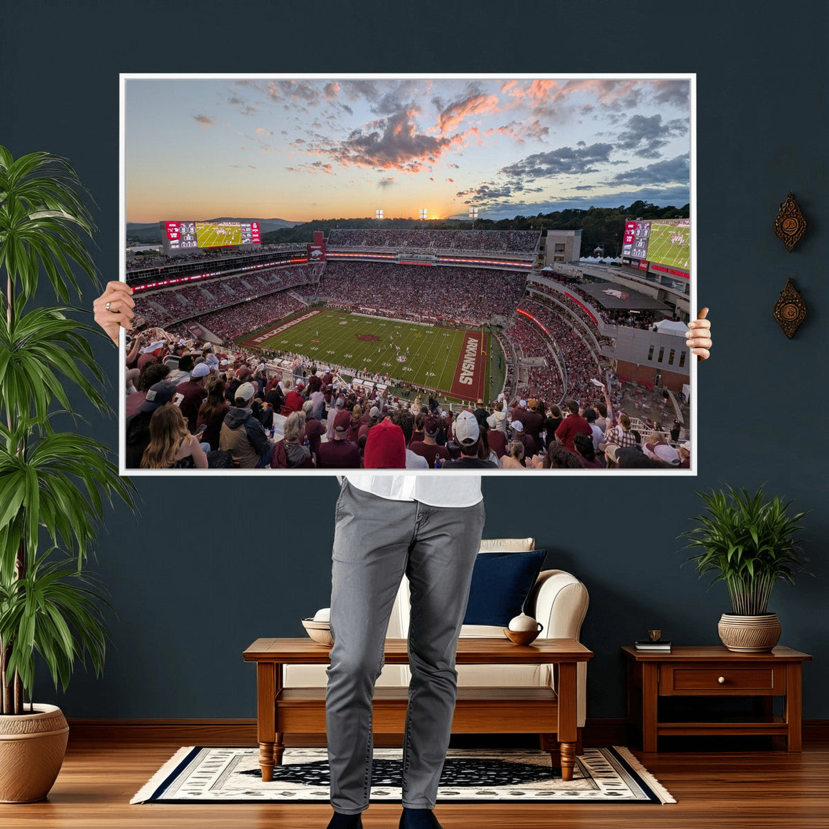 Donald W. Reynolds Razorback Stadium Wall Art Canvas Print –