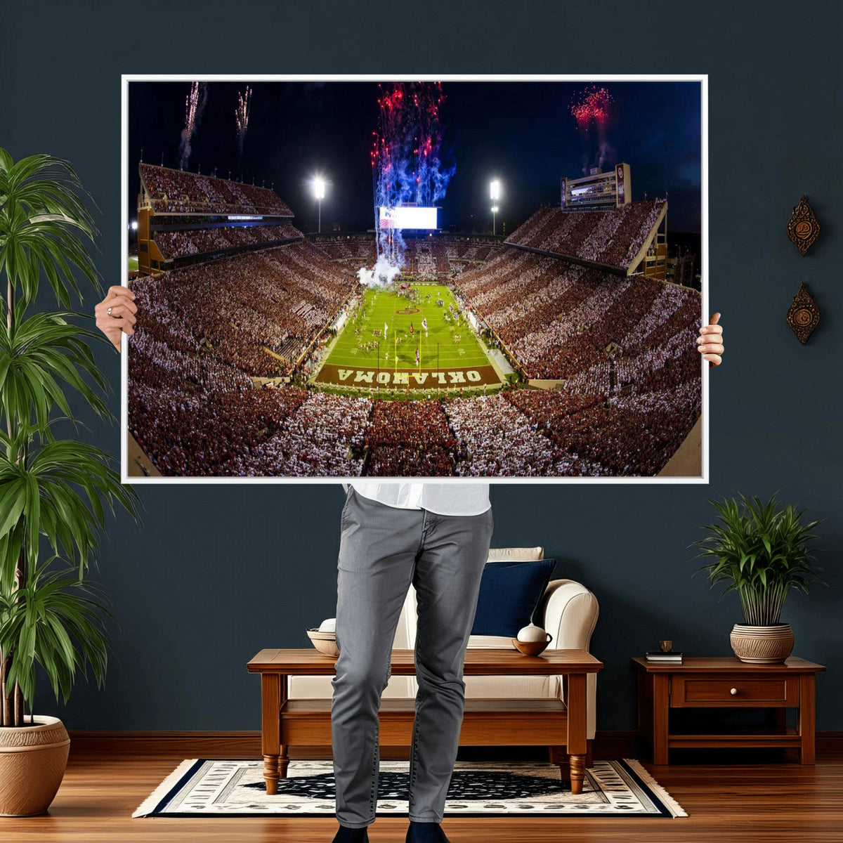 Oklahoma Memorial Stadium Wall Art Canvas Print – Oklahoma