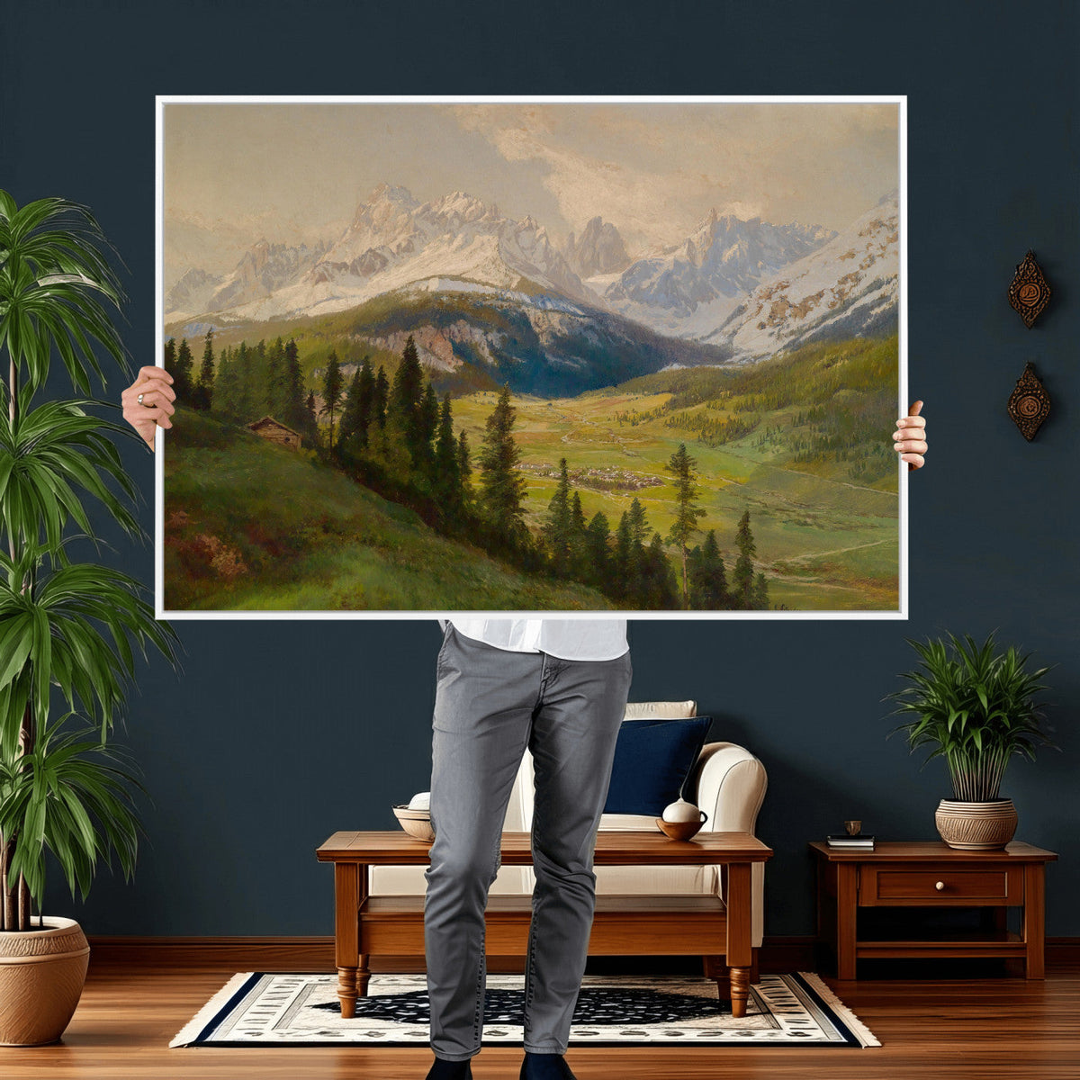 Konrad Petrides View from Mount Helm Canvas — Austrian