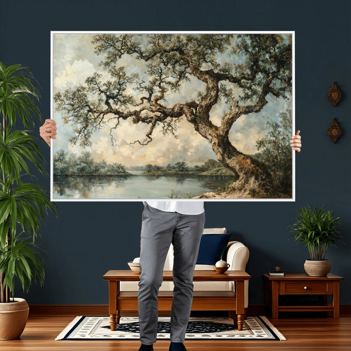 Old Oak Tree Canvas Wall Art, Turner Inspired Romantic