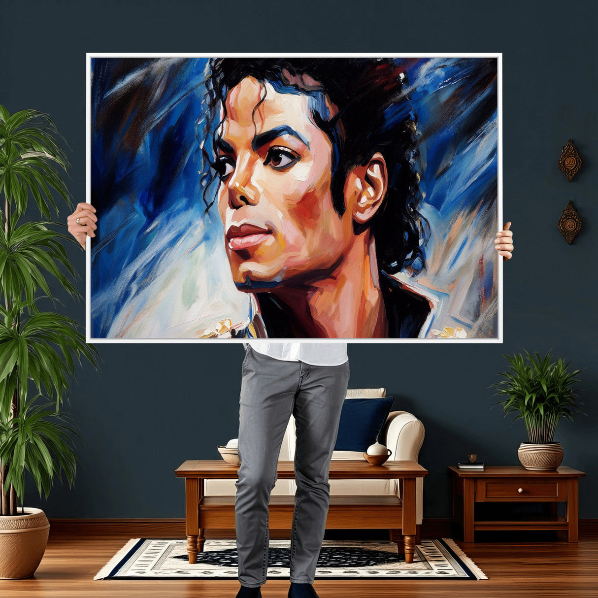 Abstract Michael Jackson Photo Wall Art Canvas Print