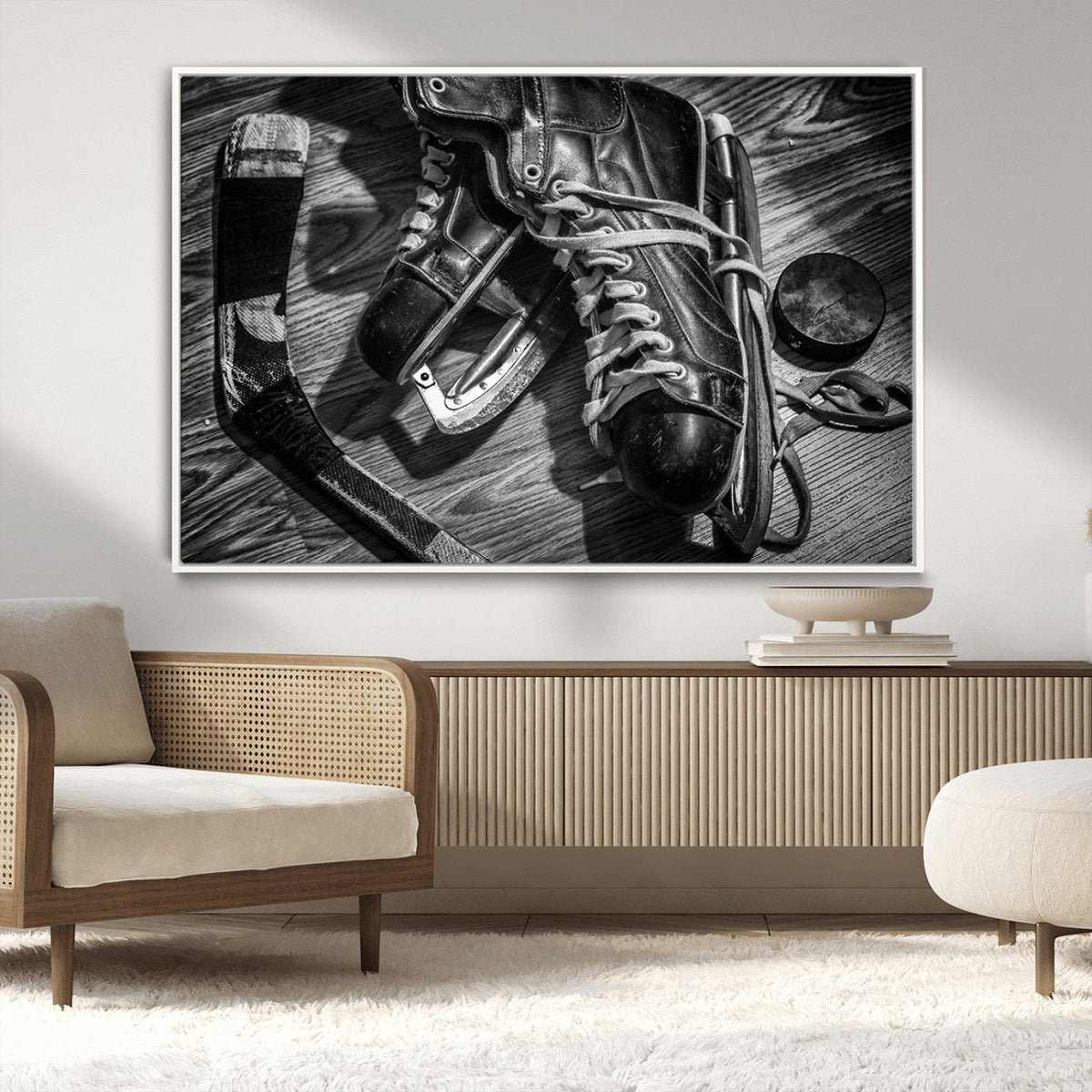 Old Pair of Mens Skates Wall Art Canvas, Men Skates Wall Art