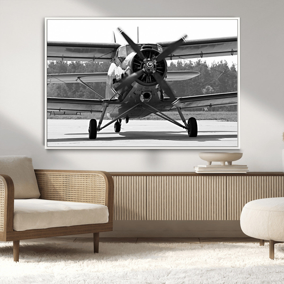Wall Art Old War Plane Canvas Print