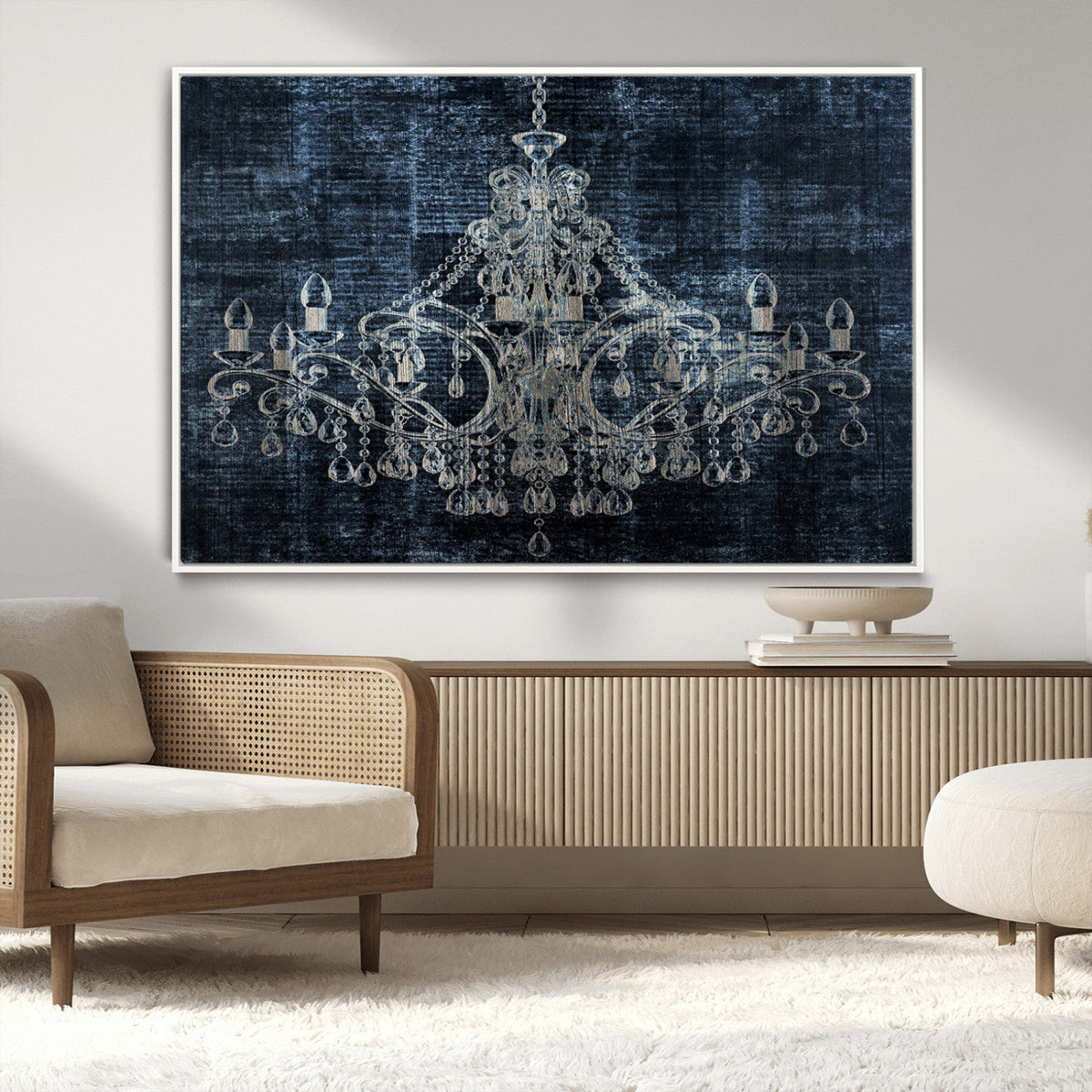 Dark Chandelier Wall Art Canvas Print