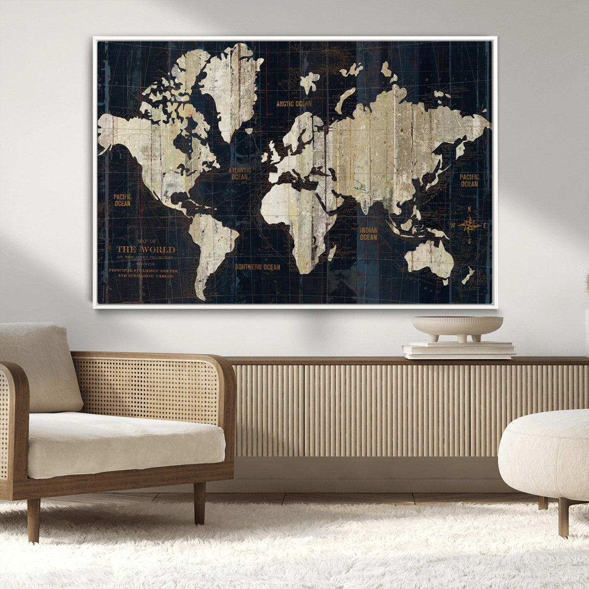 Antique Old World Map Wall Art Canvas Print