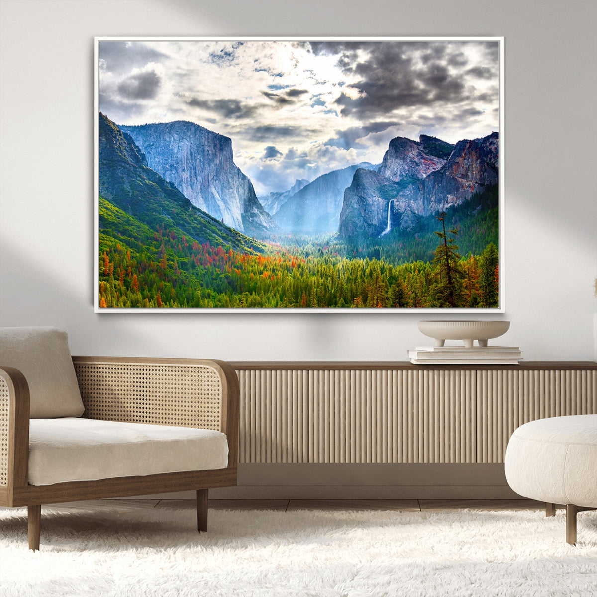 Yosemite Park Half Dome 3 Panel Canvas Print | Large Giclée