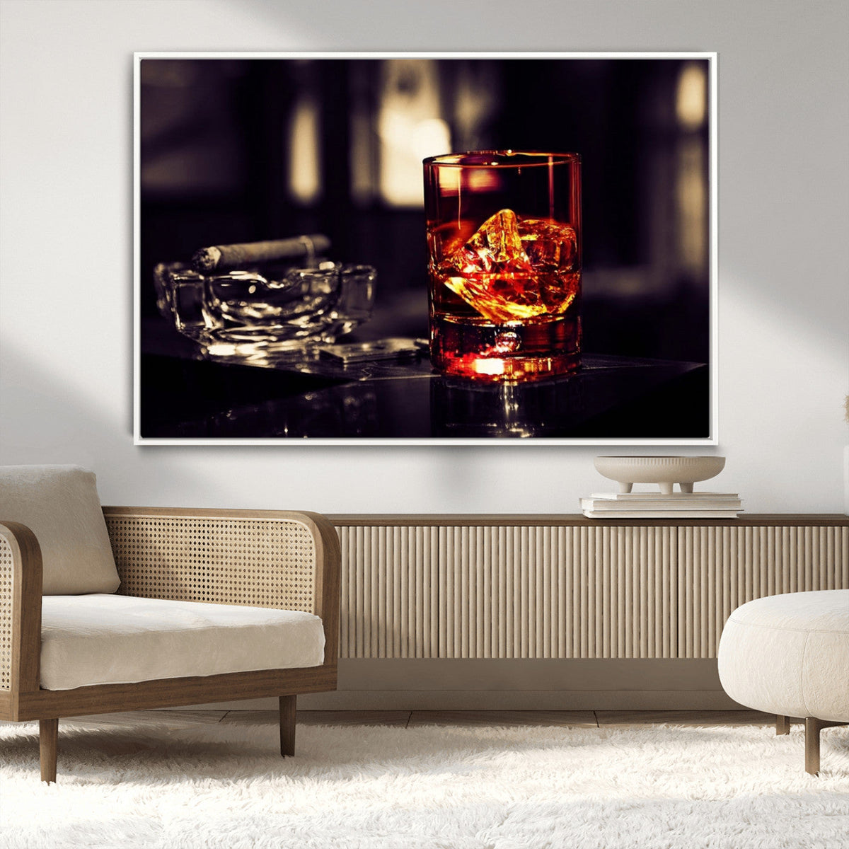 Whiskey and Cigar Canvas – Luxurious Wall Art for Home or