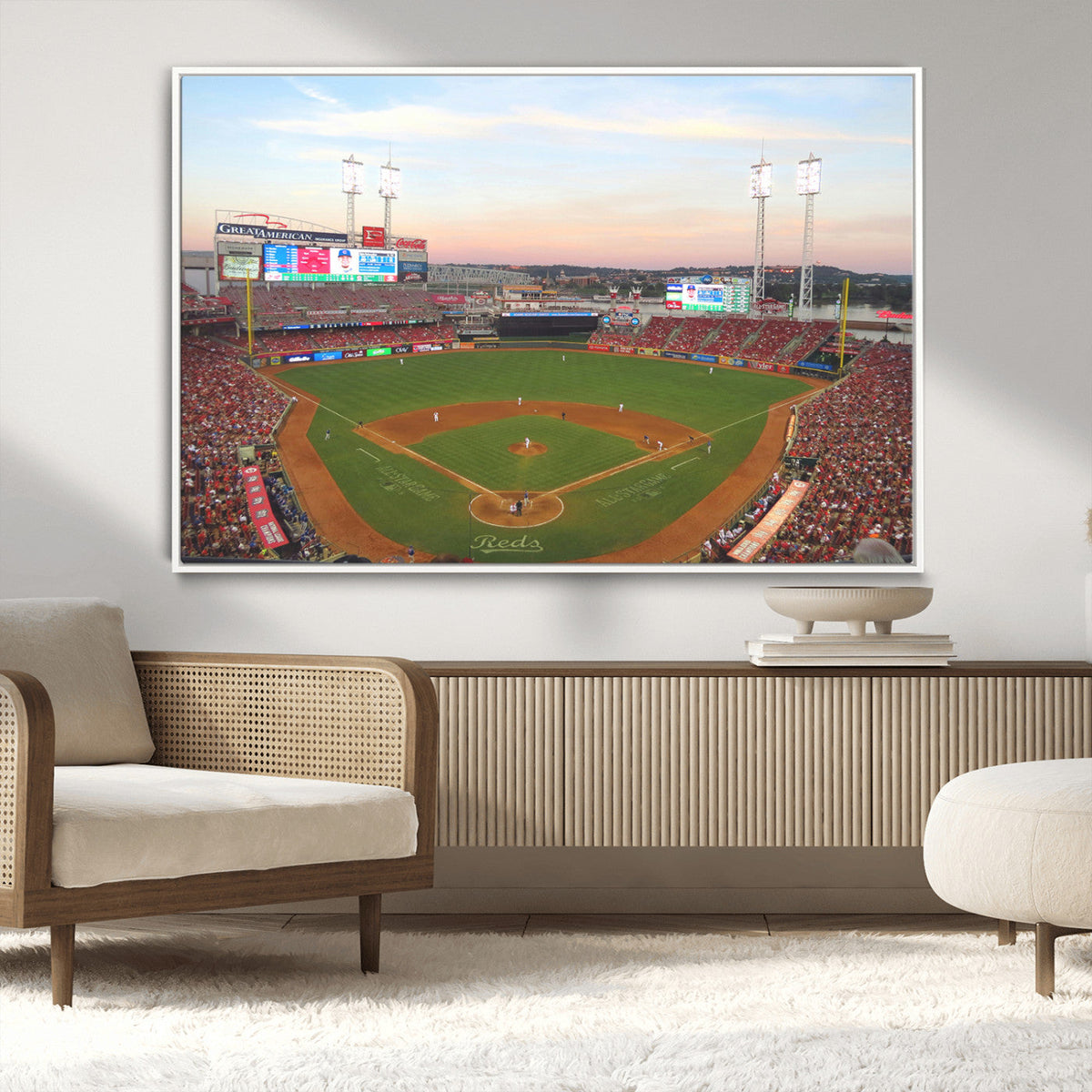 Cincinnati Reds Baseball Print Canvas- Cincinnati