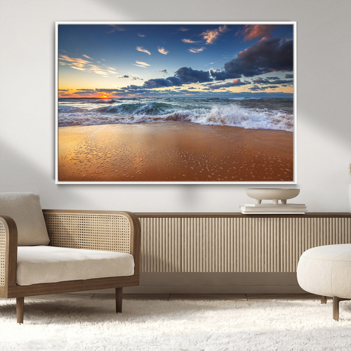 Beach Canvas Wall Art - Coastal Seascape Print for Living