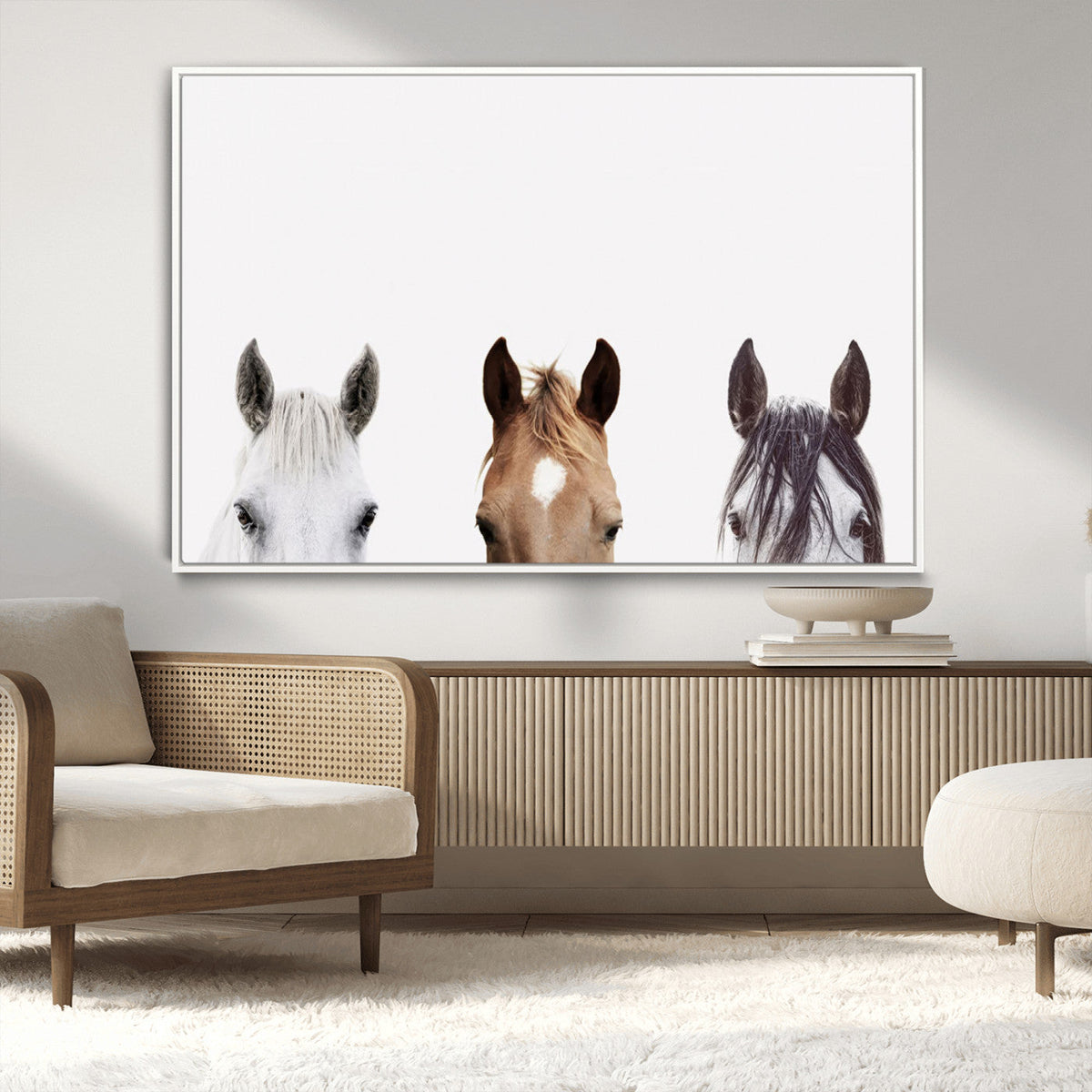 Horse Prints Set, Set of 3 Horse Wall Art, Horses Portraits,