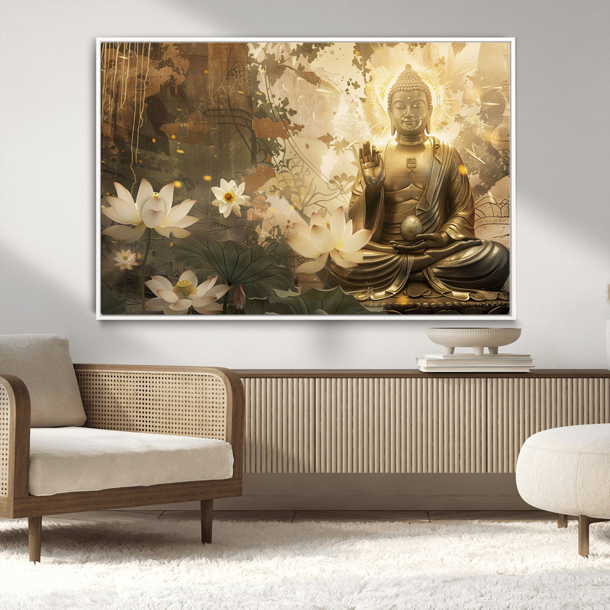 Zen Buddha Wall Art Canvas Print | Peaceful Meditation Decor