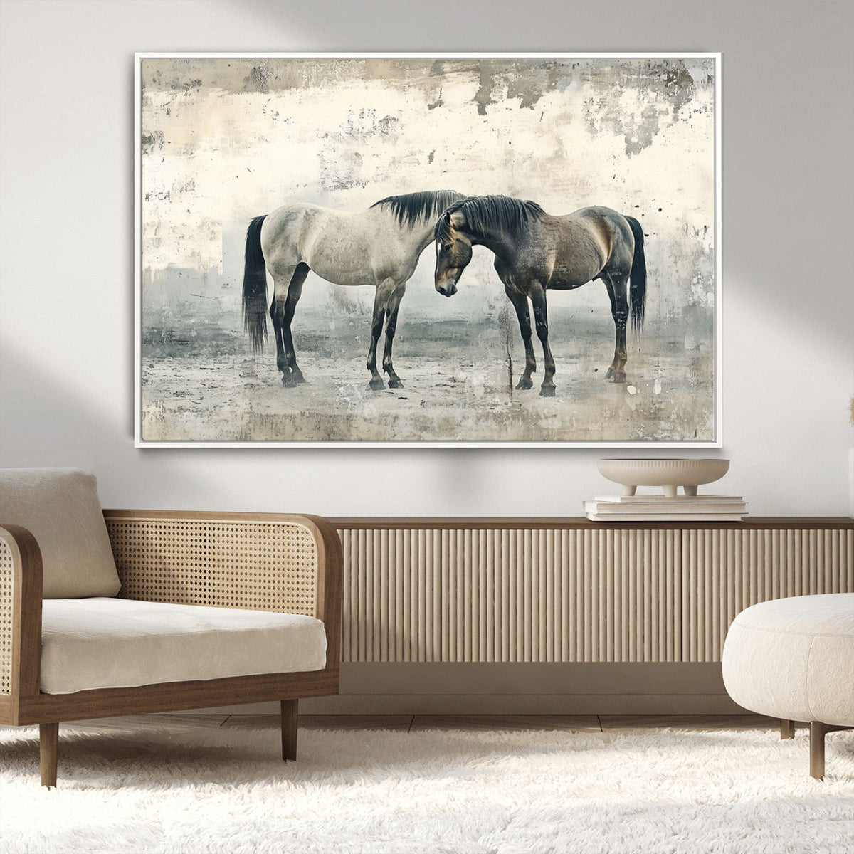 Chines Style Majestic Horses Wall Art | Ready to Hang and