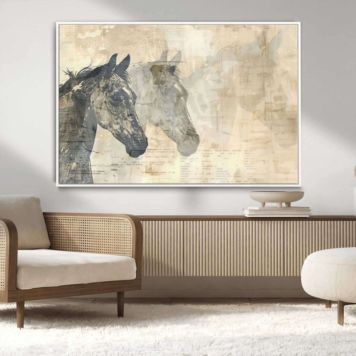 Abstract Horse Canvas Print | Modern Farmhouse Wall Art |