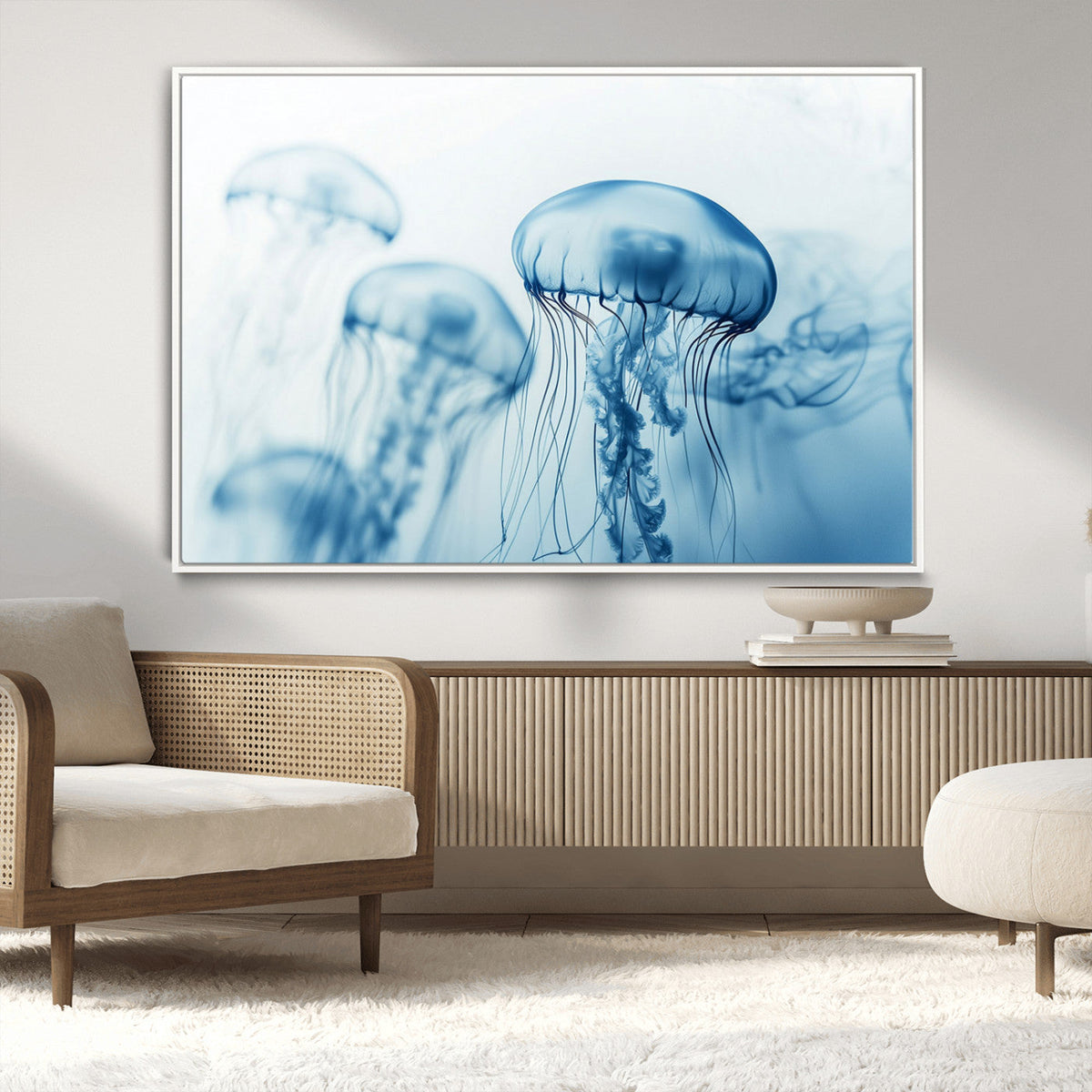 Blue Jellyfish Wall Art Canvas Print