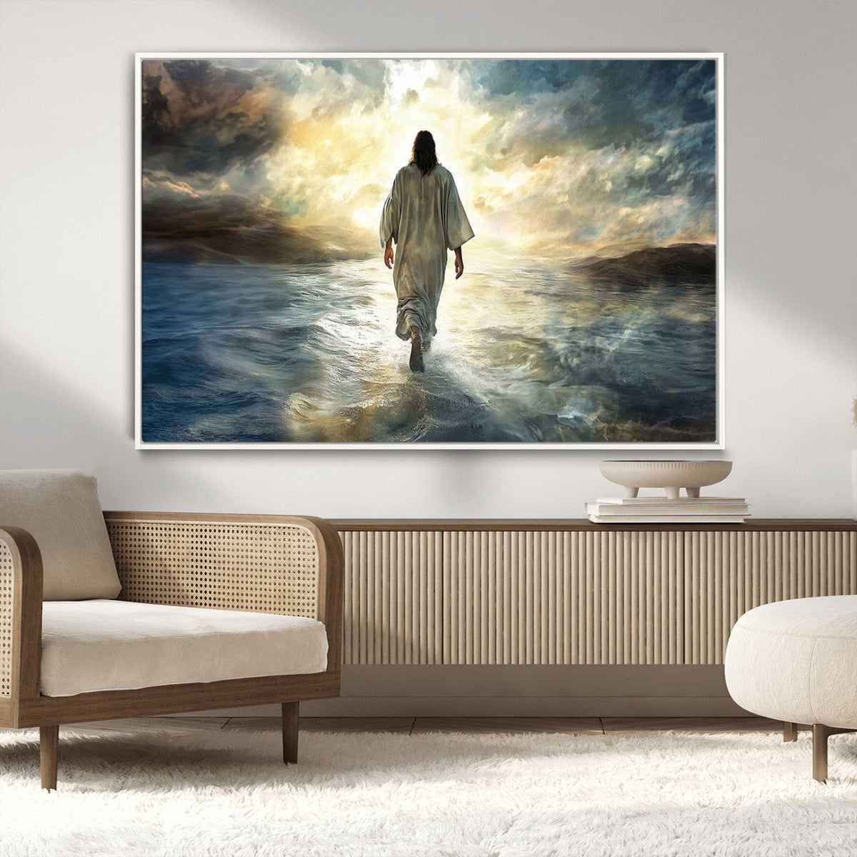 Jesus Walking on Water Wall Art | Canvas Print | Ready to