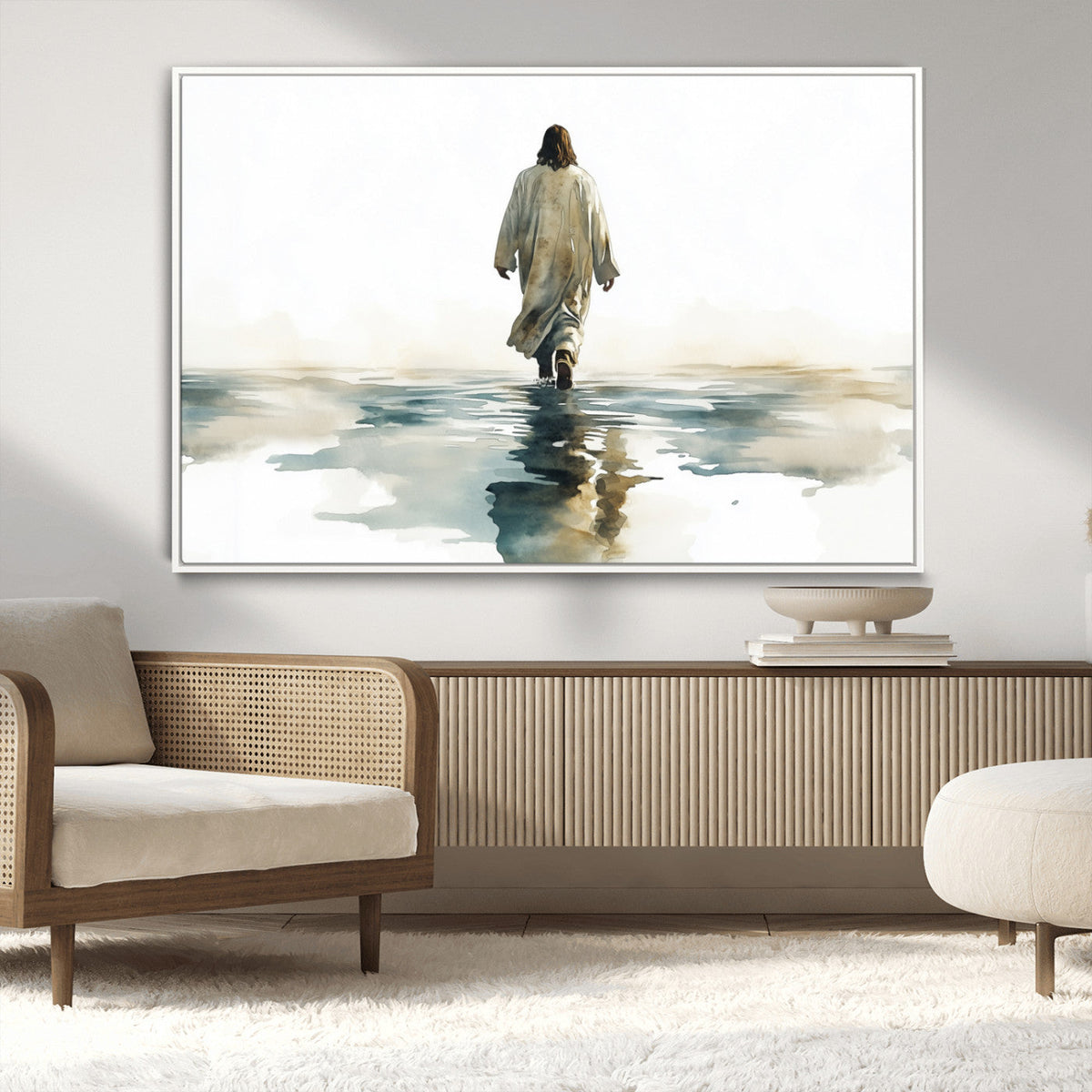 Abstract Jesus Wall Art Canvas Print, Christian Wall Art,