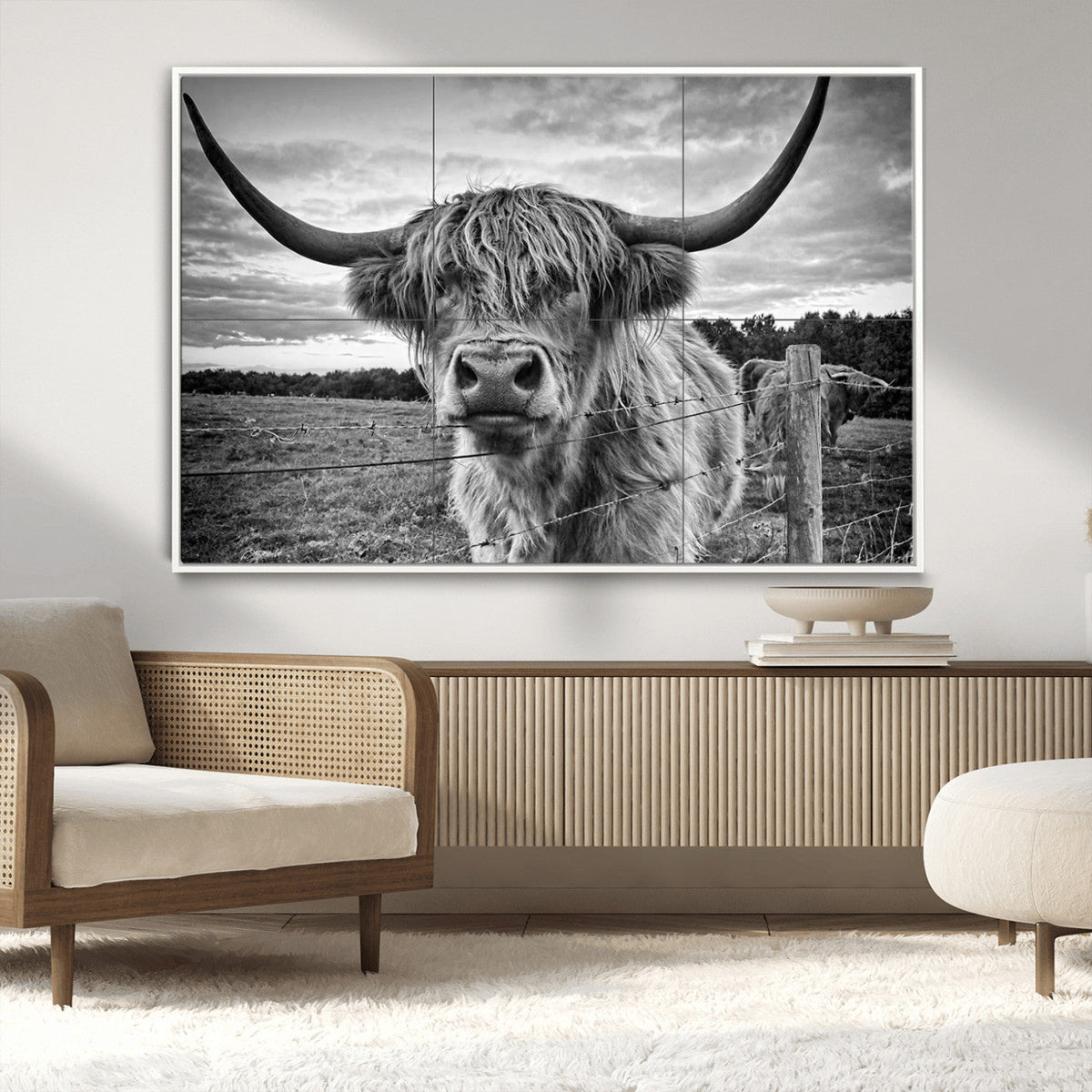 Scottish Highland Cow Wall Art Canvas Print | Ready to Hang