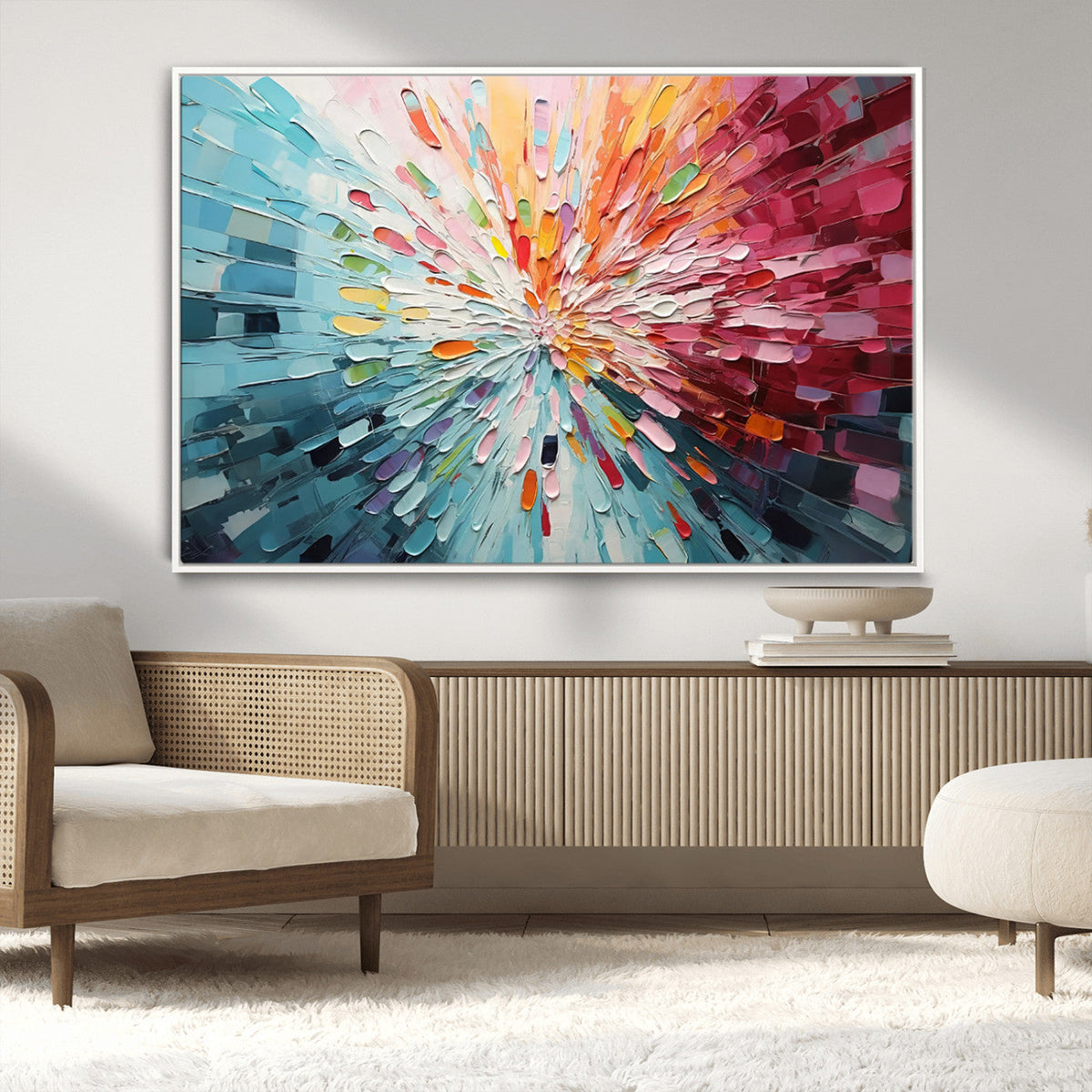 Radiant Bloom Abstract Floral Wall Art Canvas Print -