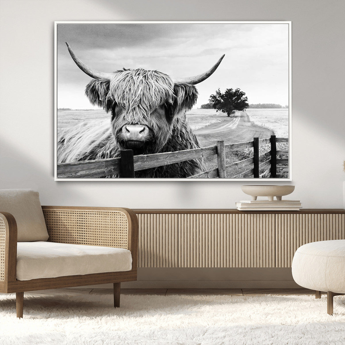 Scottish Highland Cow Wall Art | Rustic Farmhouse Décor |