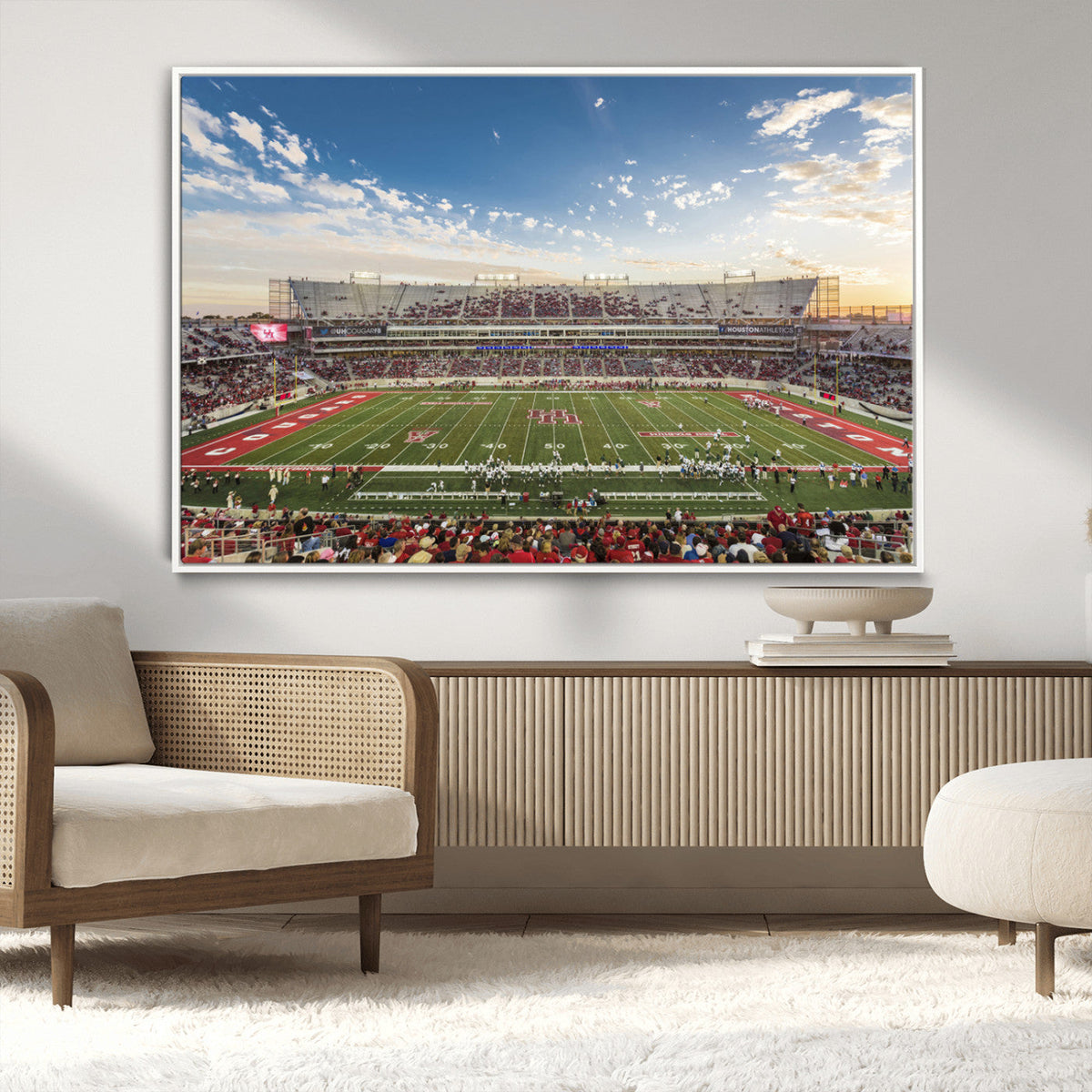 Framed Houston Cougars Football Team Print - Houston TDECU